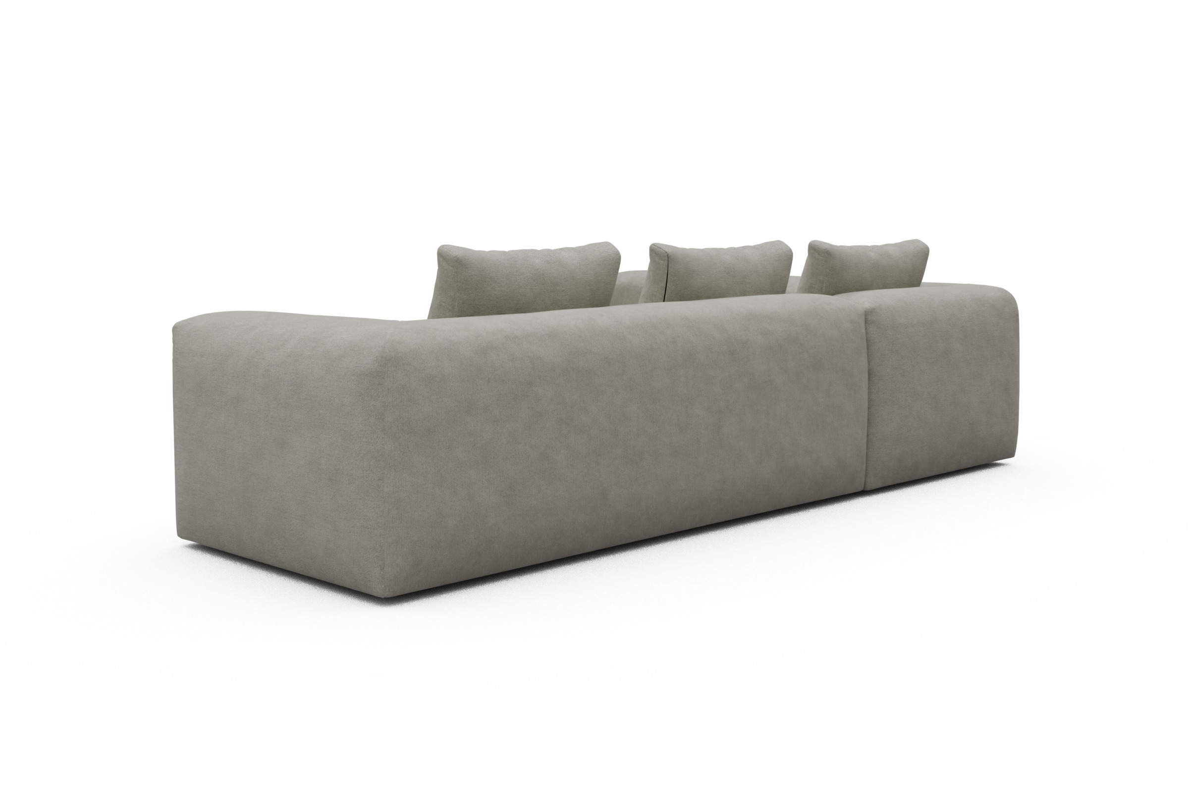 Ecksofa Fred 2x 2,5-Sitzer links offen Carreno-Moon-Stone-White