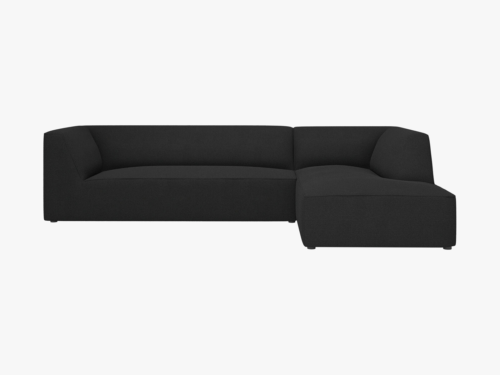 Micadoni 4-Sitzer Modular Sofa Ruby Rechts Strukturierter Stoff Ottawa Schwarz