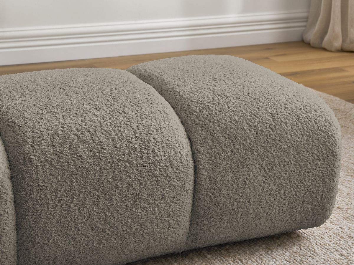 Bobochic Pamira Pouf Bouclé-Stoff Taupe