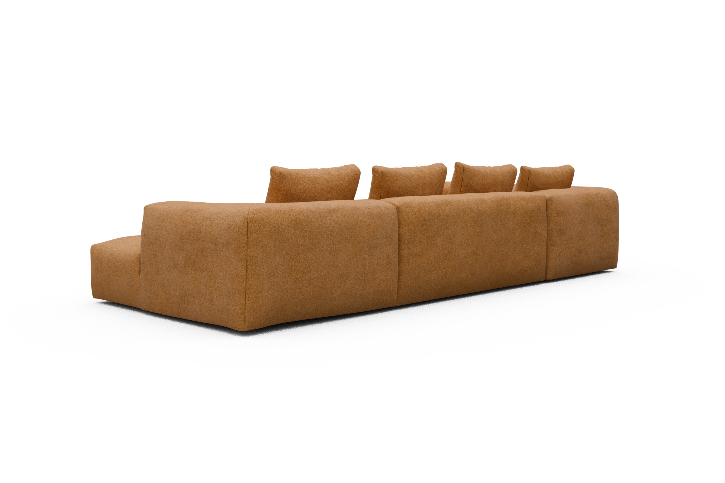 Wohnlandschaft Fred Chaiselongue rechts mit 2-Sitzer und lange Armlehne links Casone-Warm-Yellow