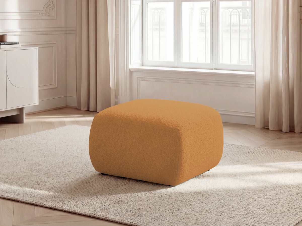 Bobochic Montaigne Pouf Bouclé-Stoff Gelb