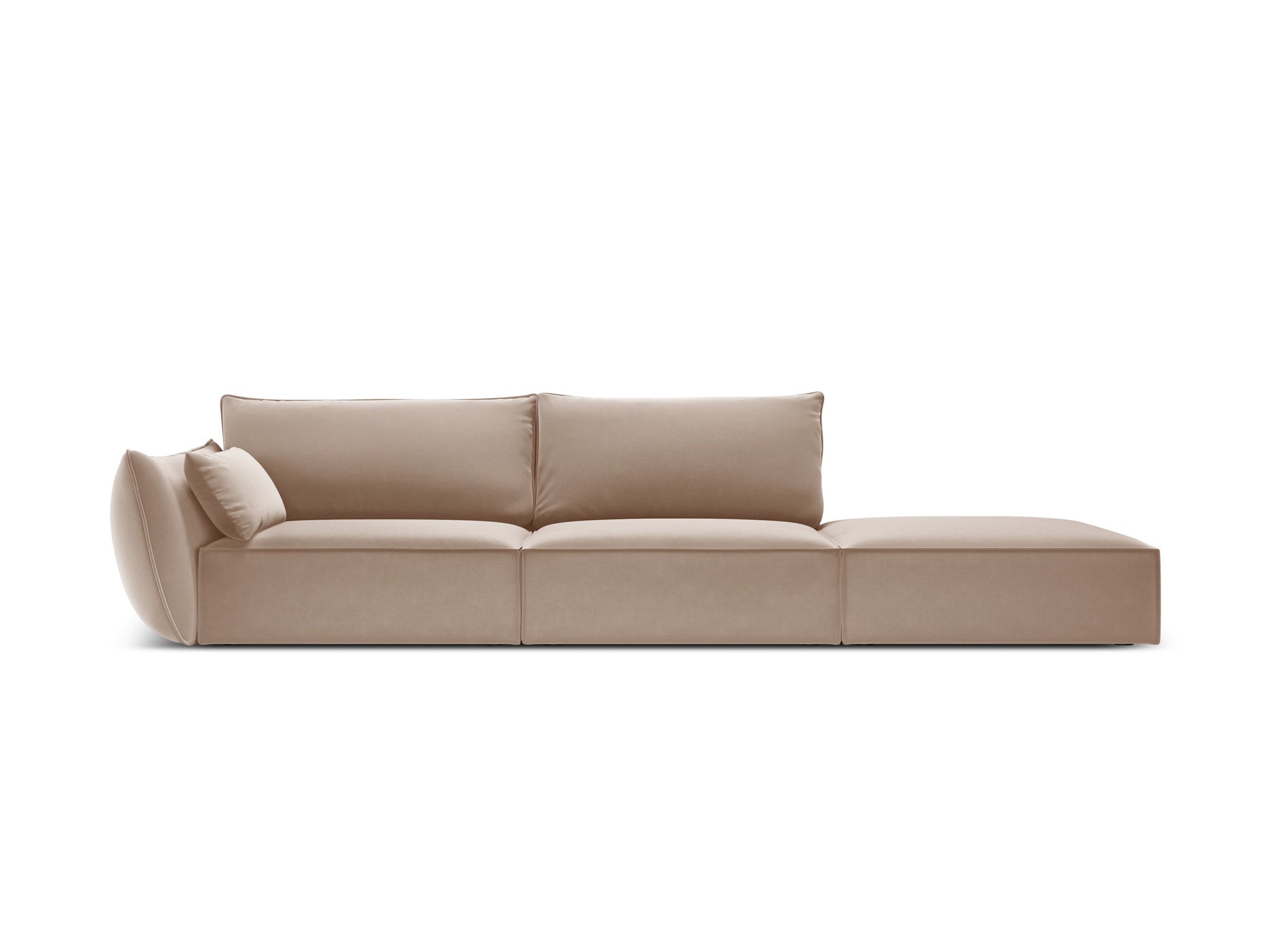 Micadoni Sofa Kaelle 4-Sitzer Rechts Samt Beige moebelfaktor