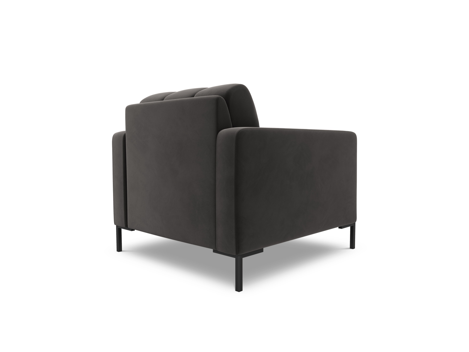 Cosmopolitan Design Sessel Bali Samt Bluvel Dunkelgrau Melange Beine Schwarzes Metall