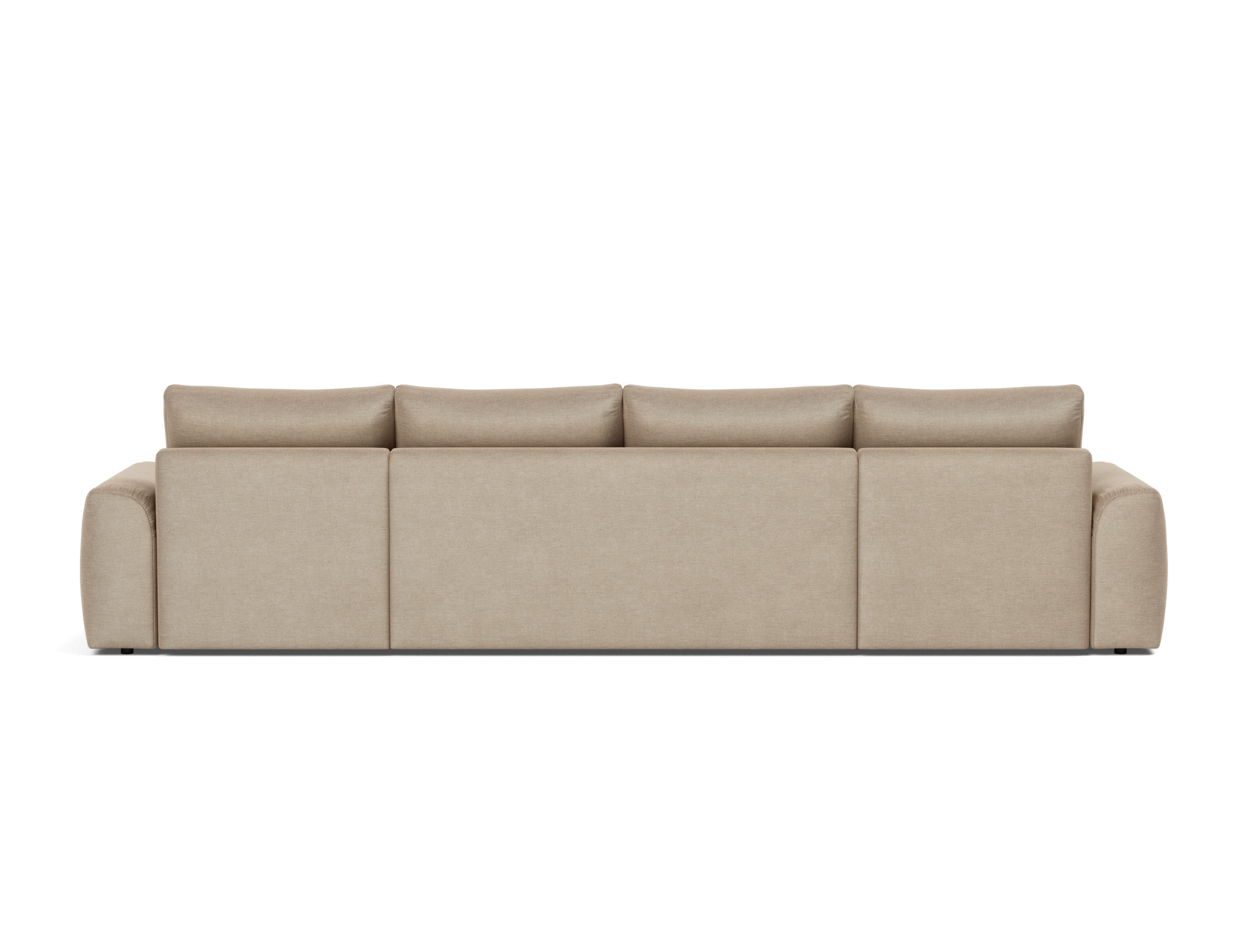 Schlafsofa Norum U-Form mit Chunky-Armlehnen Flachgewebe Phobos 587-Mocha