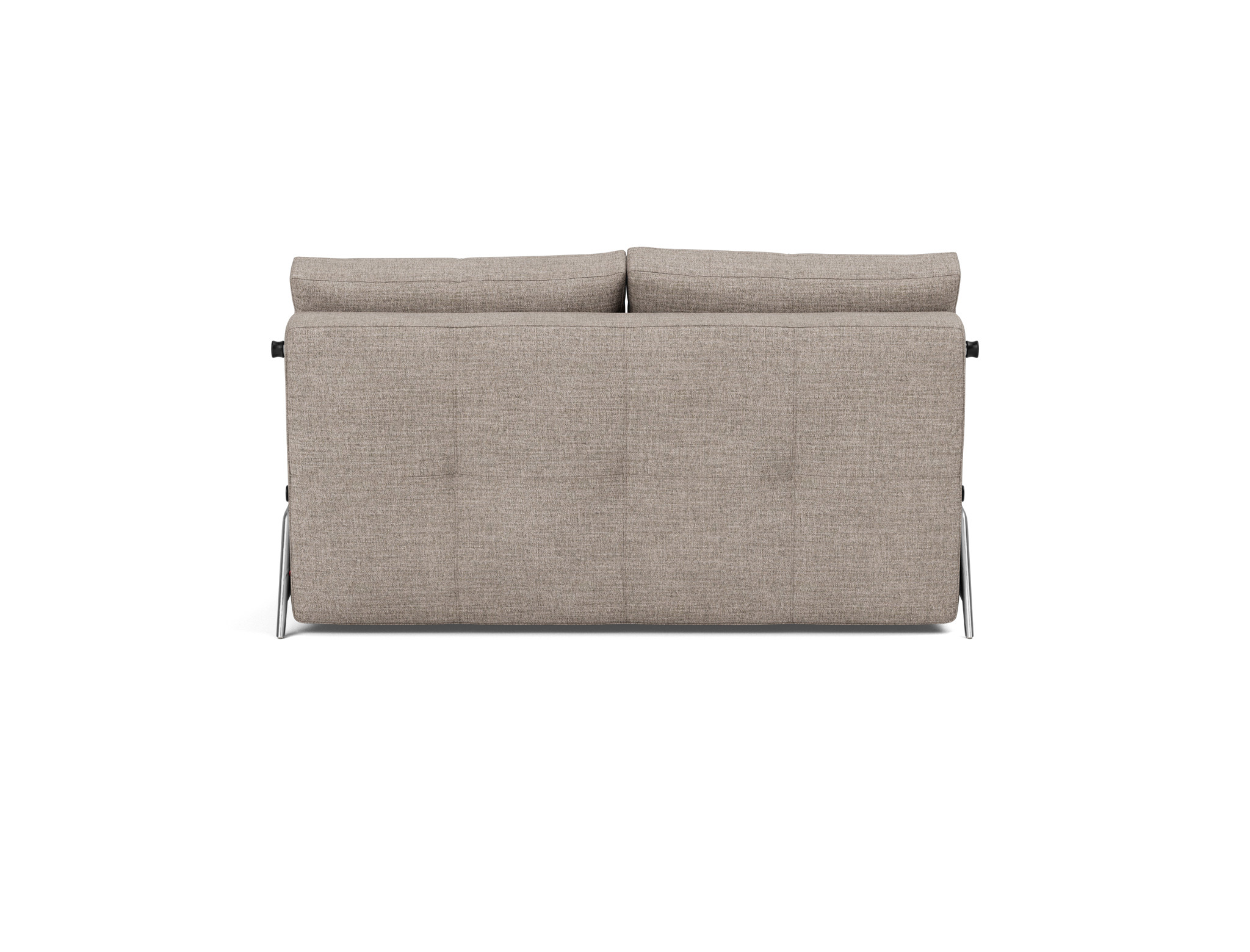 Schlafsofa Cubed 140 Chenille Yuveno 472-Warm-Grey Beine Aluminium
