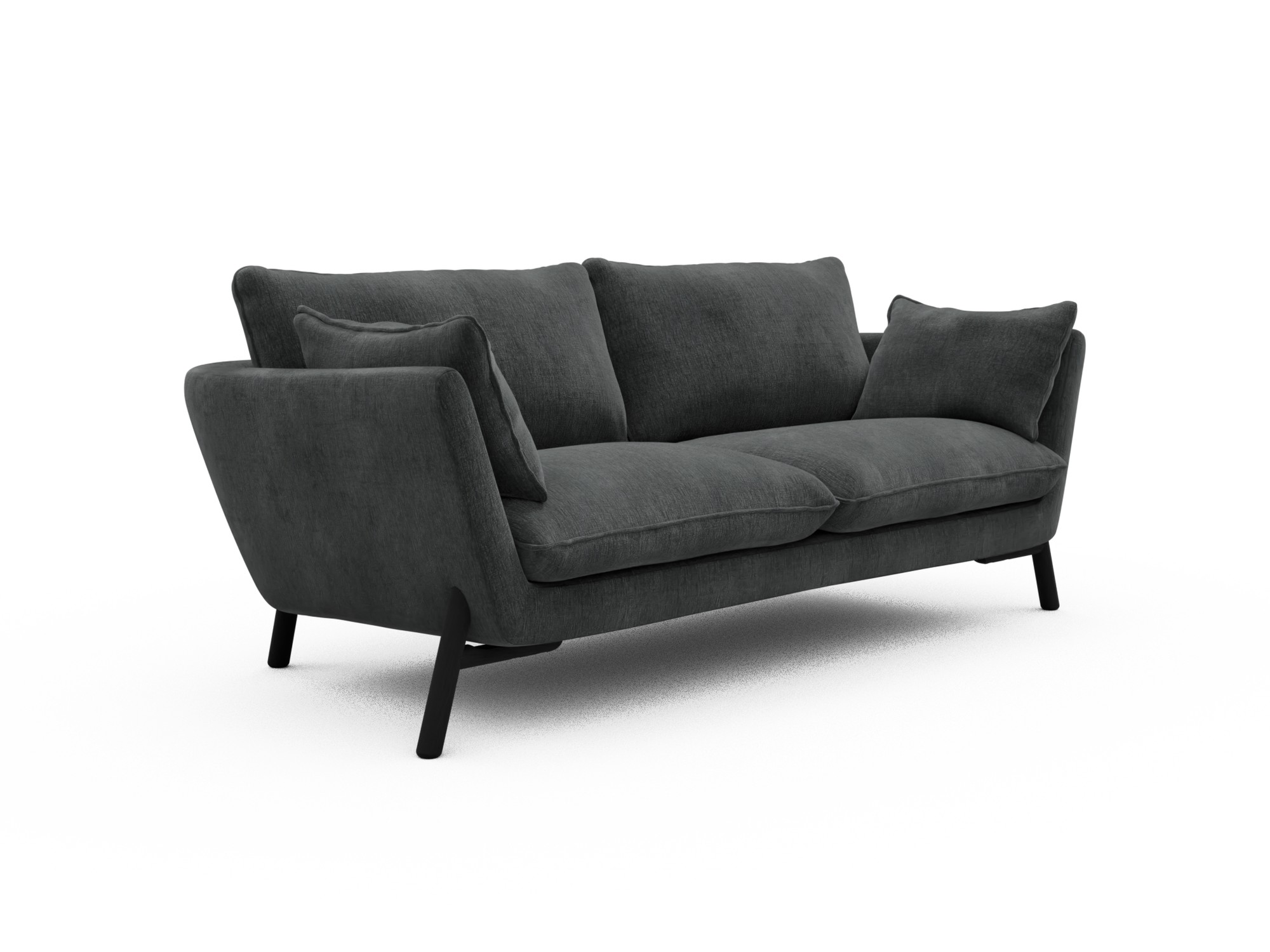 Skandi Home Sofa Emil 2-Sitzer Beinfarbe Eiche Schwarz Smooth-Deep-Warm-Grey moebelfaktor