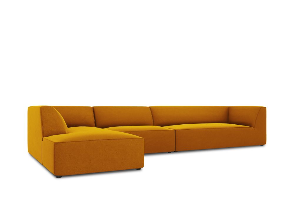 Cosmopolitan Design Ecksofa Siena 5-Sitzer Samt Salvador Gelb Links
