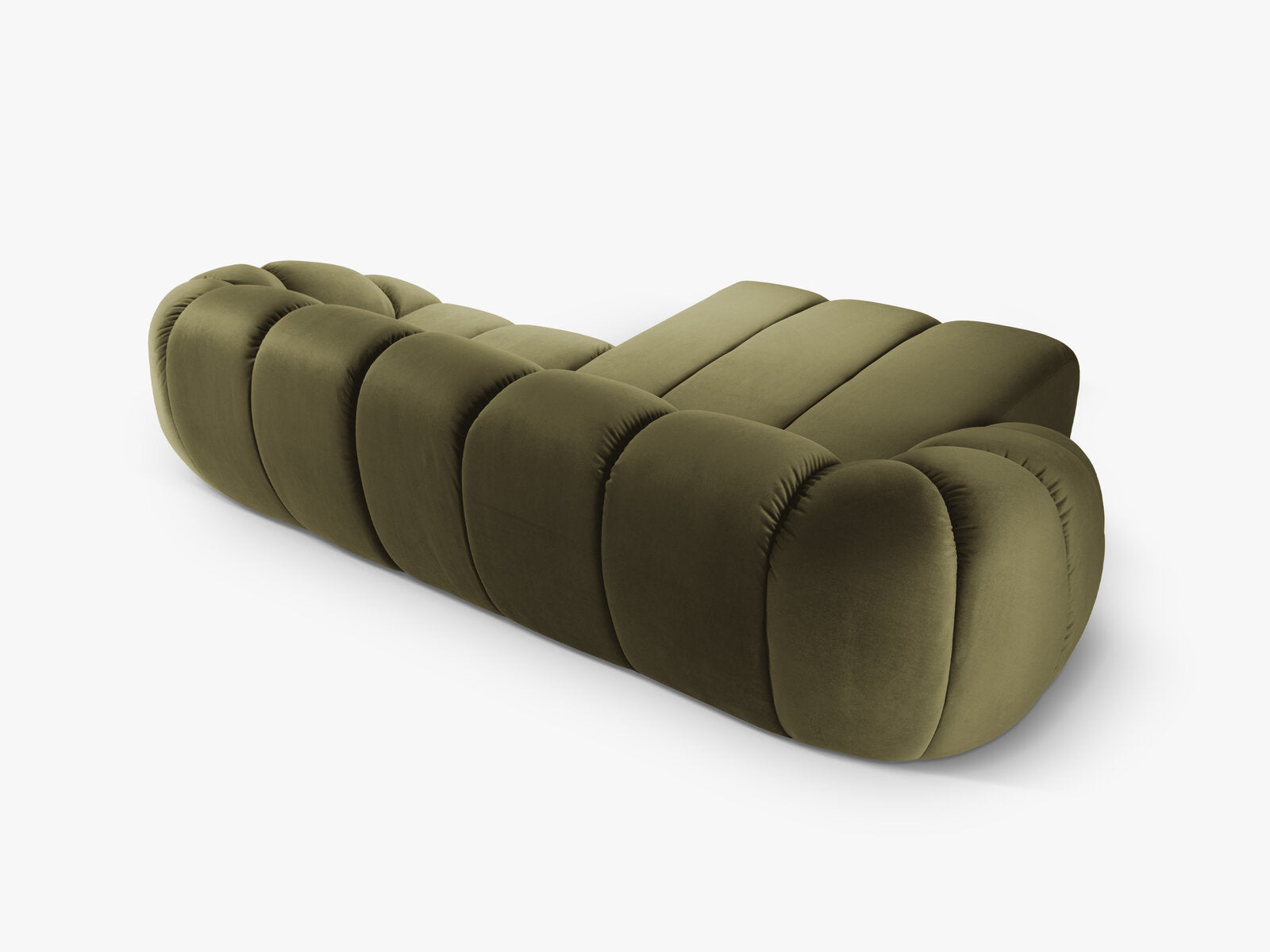Micadoni Ecksofa Diana 3-Sitzer Links Samt Grün