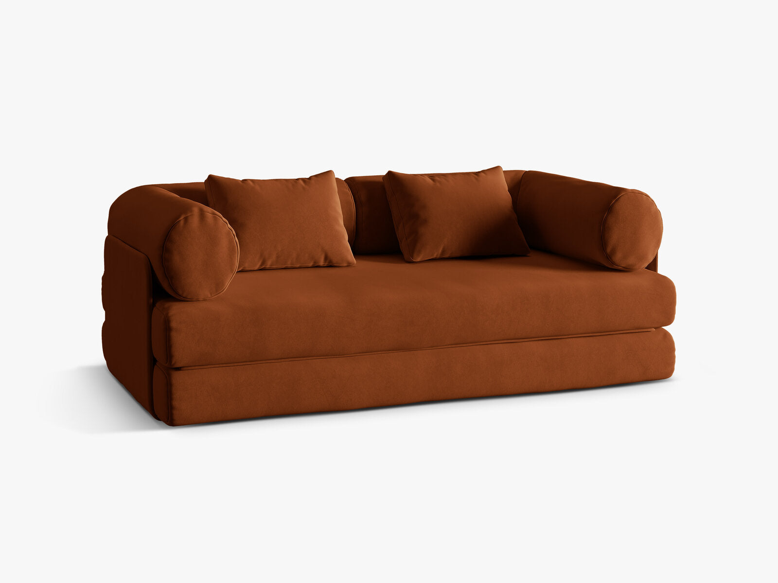 Micadoni Sofa Dreamy 3-Sitzer mit Schlaffunktion Samt Salvador Terrakotta