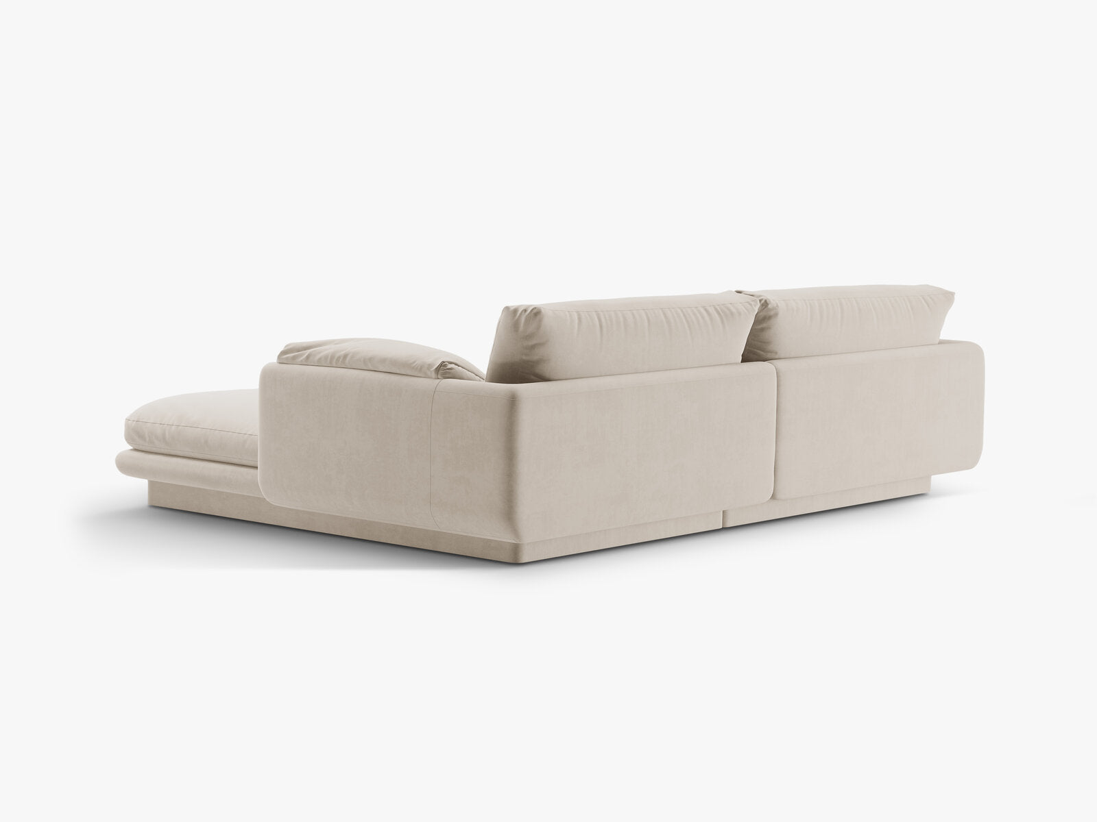 Micadoni Ecksofa Torino 3-Sitzer Links Samt Ecru