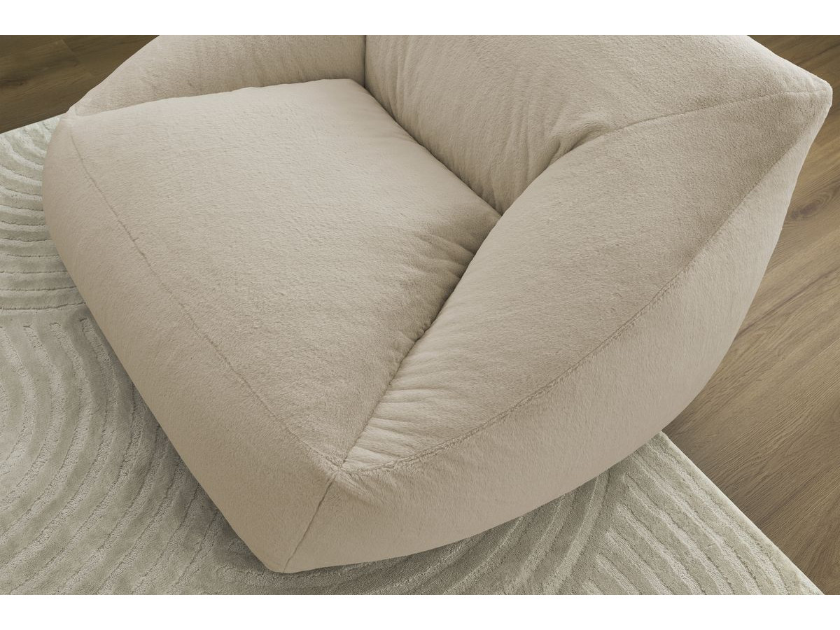Bobochic Lilibet Pouf Kunstfell Beige