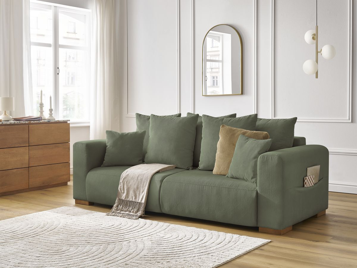 Bobochic Sidonie Sofa 3-Sitzer Cordsamt Grün