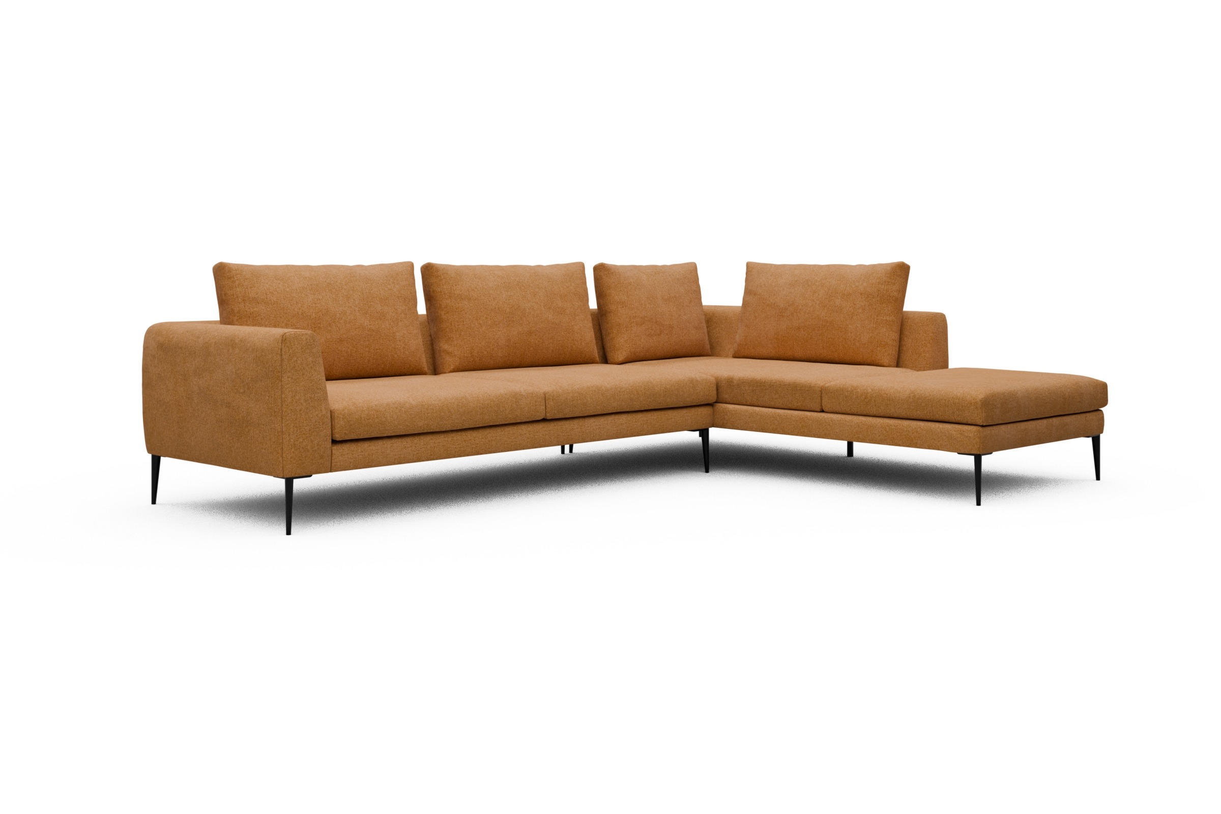 Ecksofa Paul Relax-Ecke links mit 3-Sitzer Casone-Warm-Yellow