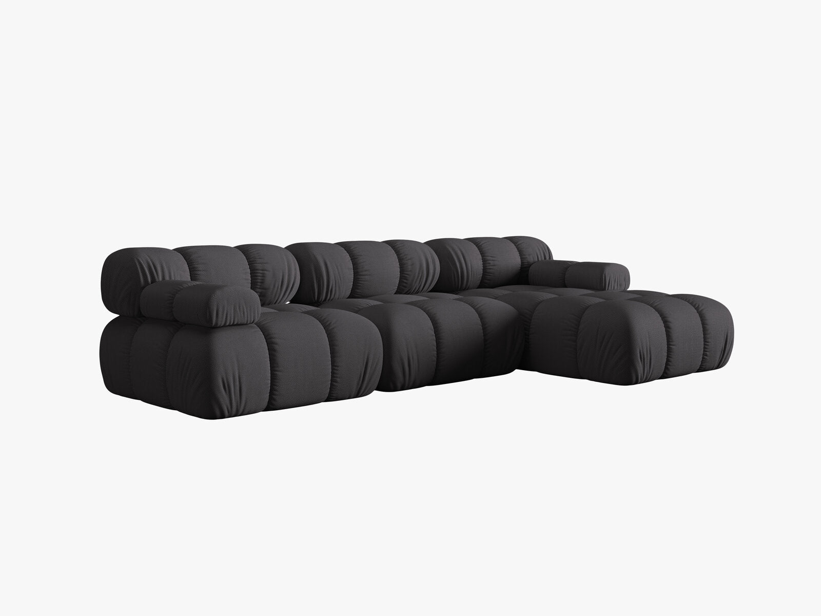 Micadoni Modulares Ecksofa Bellis 4-Sitzer Rechts 3D-Stoff Sonic Espresso
