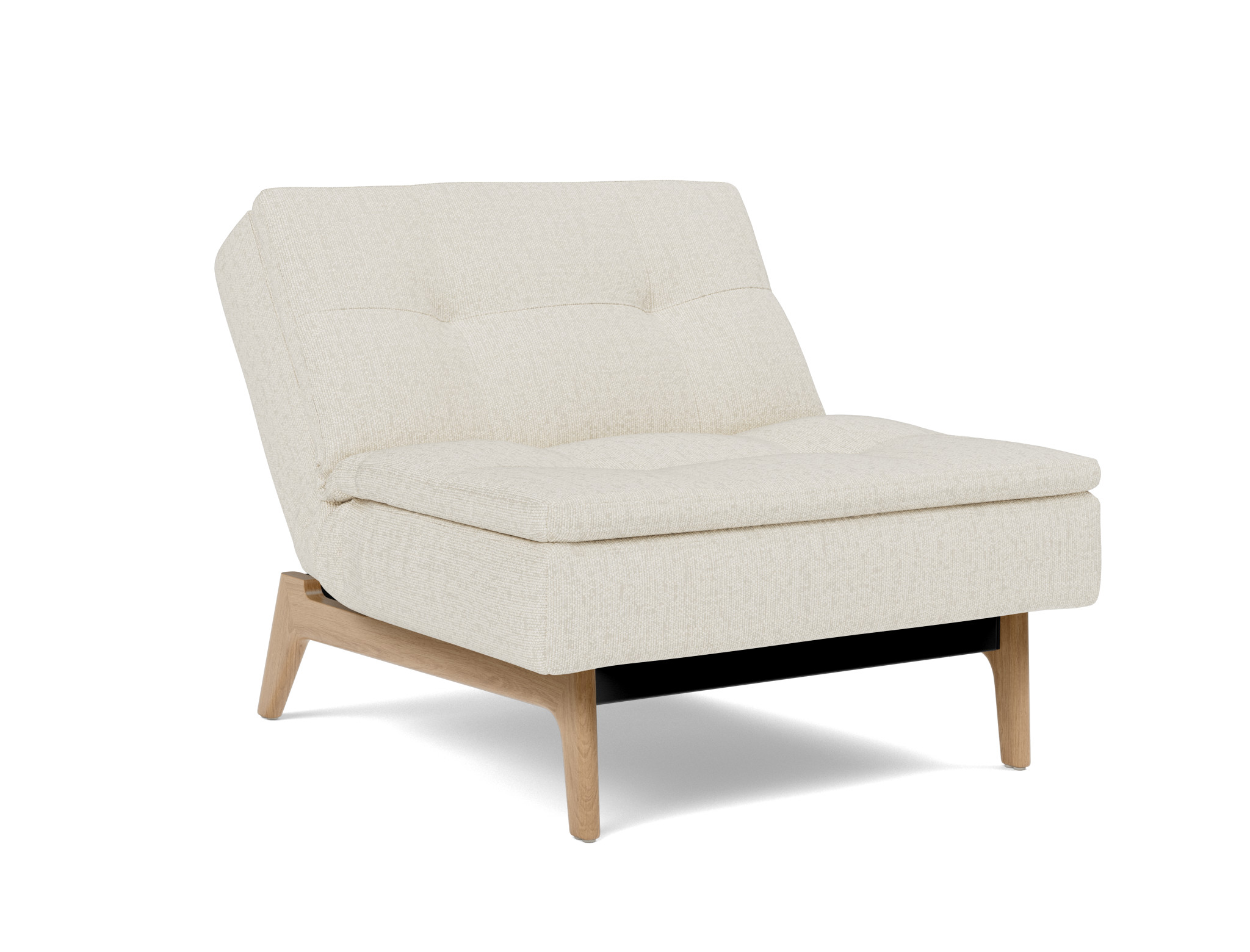 Sessel Dublexo Boucle Skandi 531-Off-White Beine Eiche
