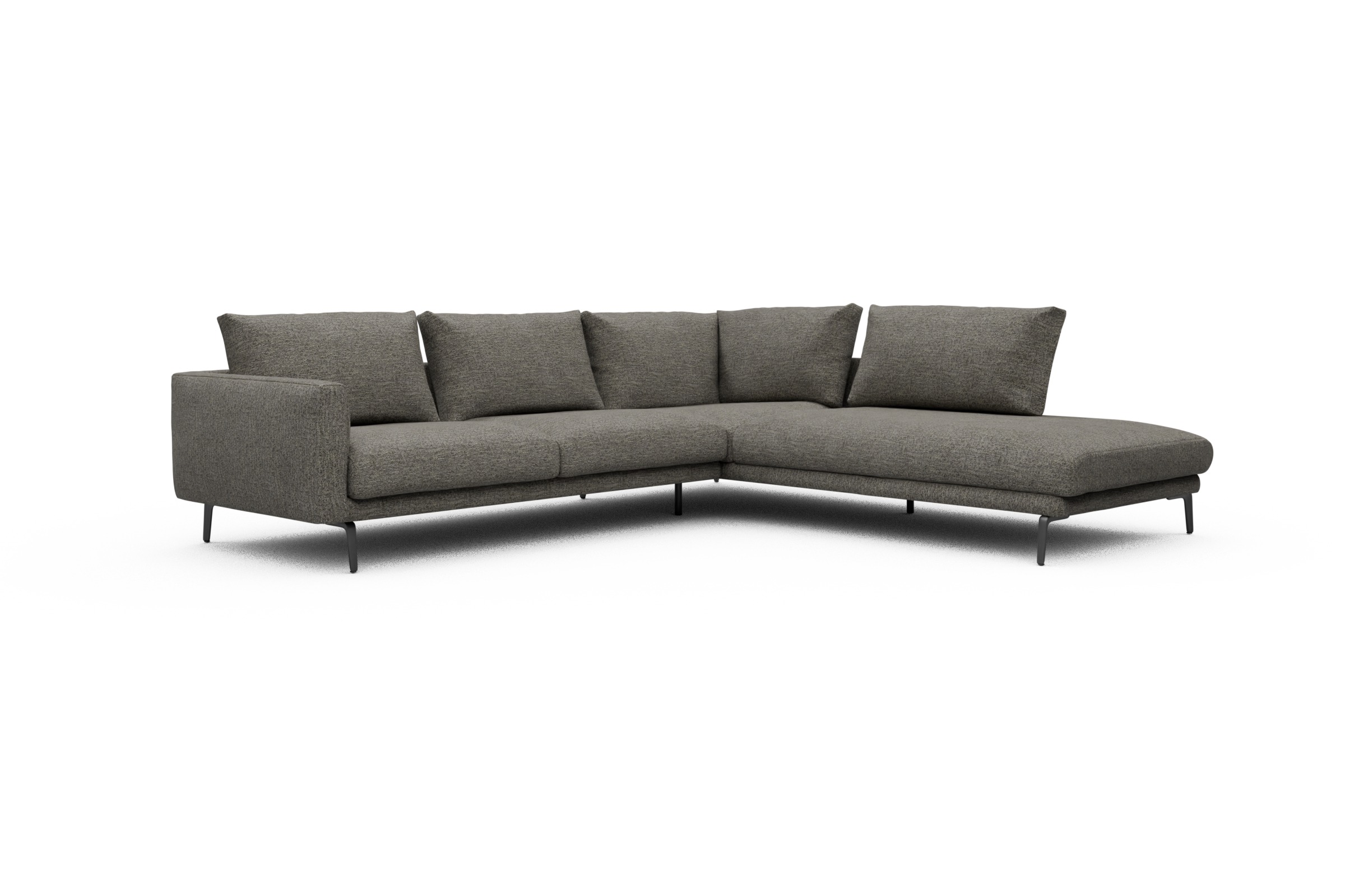 Ecksofa Karl Relax-Ecke rechts mit 2,5-Sitzer Carreno-Sepie-Brown