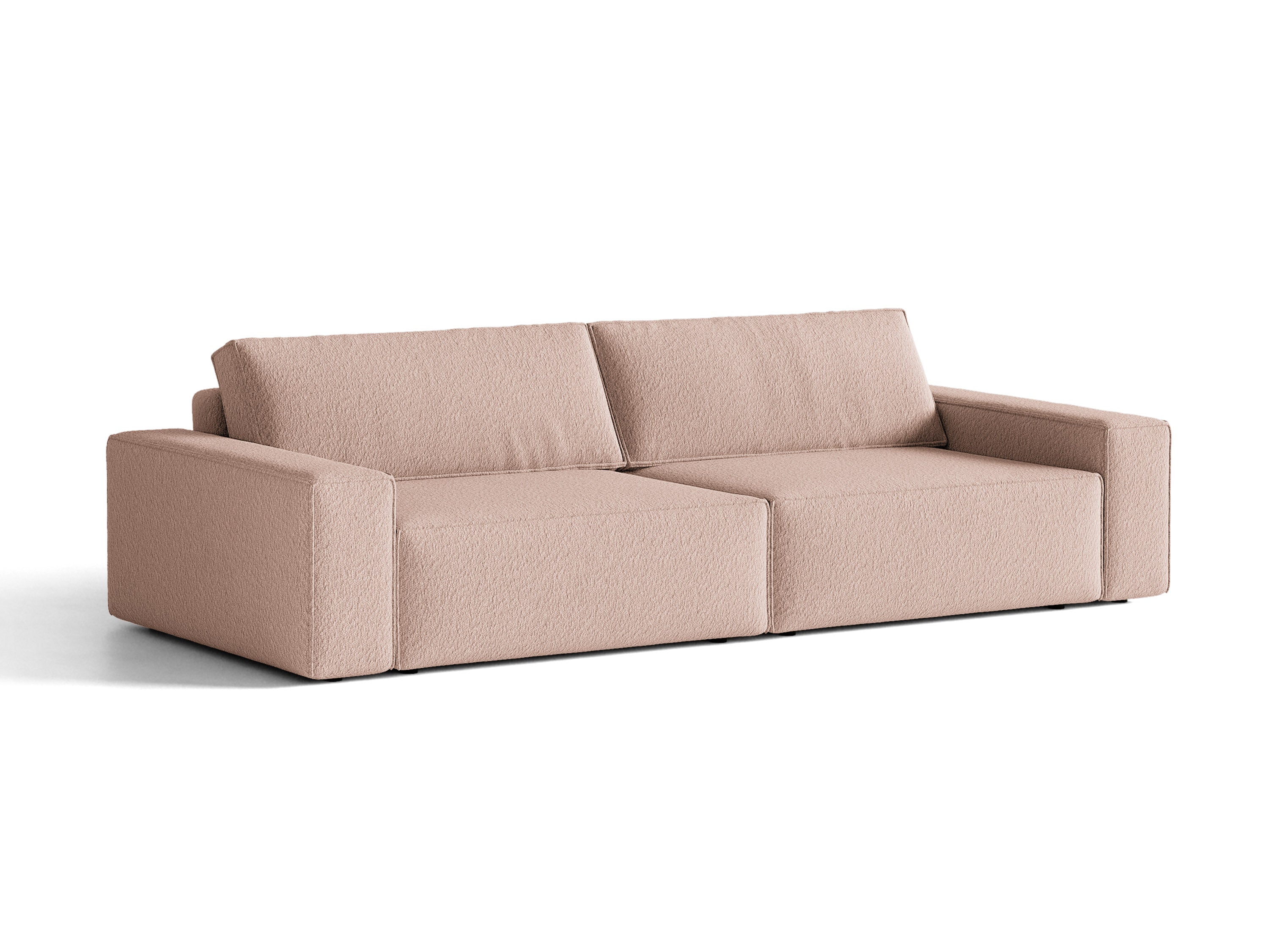 Micadoni Schlafsofa Jodie 3-Sitzer Boucle Baloo Puderrosa