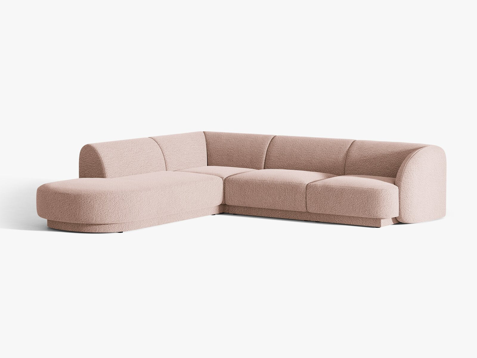 Micadoni Ecksofa Miley 6-Sitzer Links Boucle Baloo Puderrosa