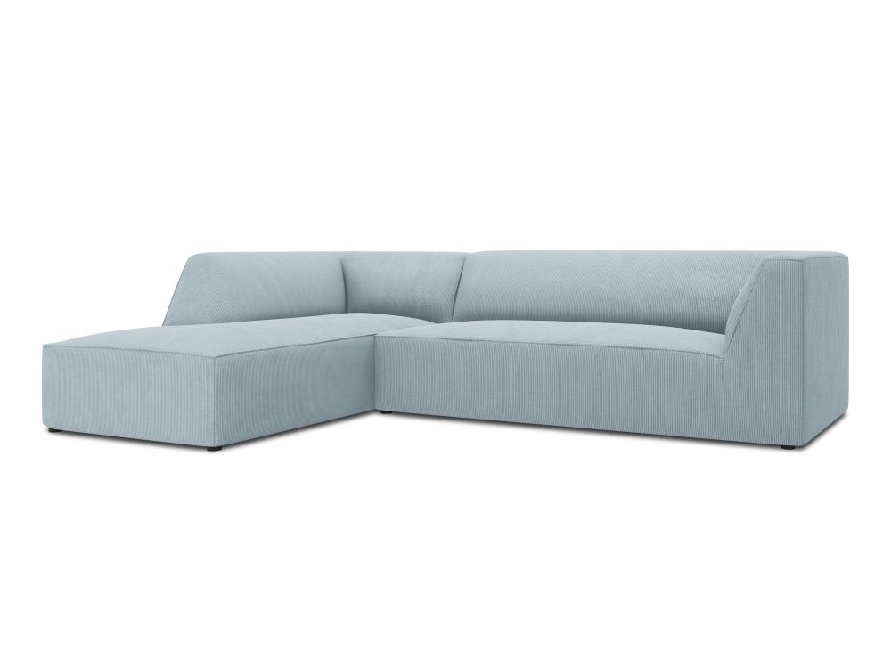 Cosmopolitan Design Ecksofa Siena 4-Sitzer Kord Scala Hellblau Links