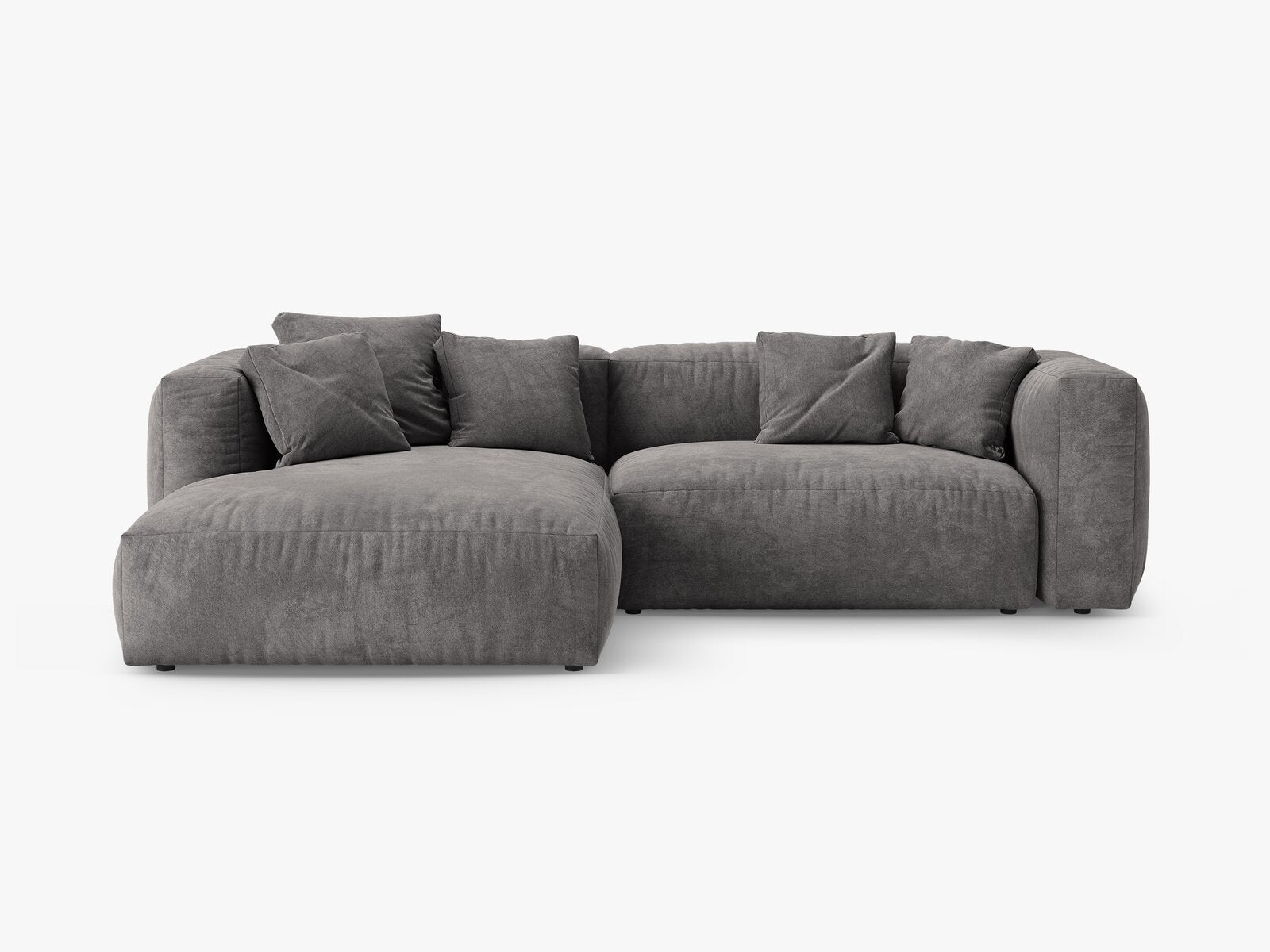 Micadoni Martina Ecksofa 4-Sitzer mit Schlaffunktion Links Samt Vogue Grau