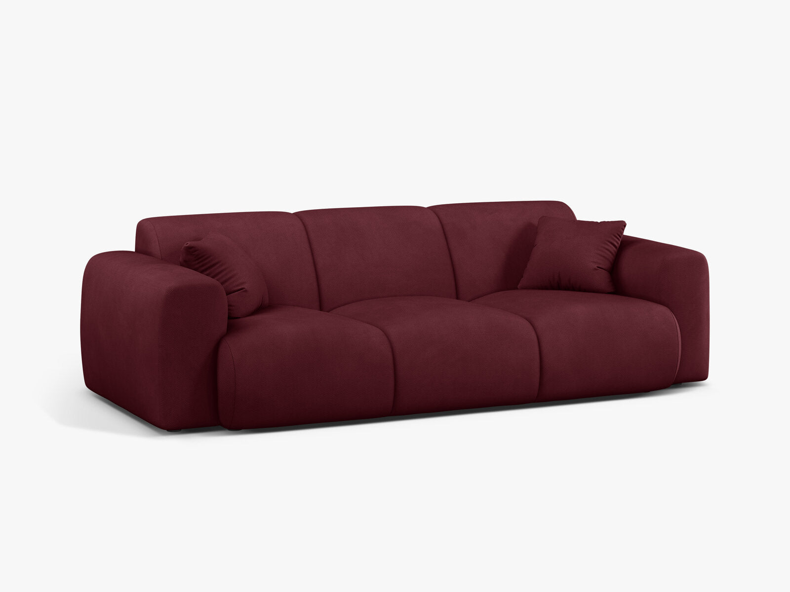 Micadoni Sofa Molino 3-Sitzer Strukturierter Stoff Rebel Bordeaux