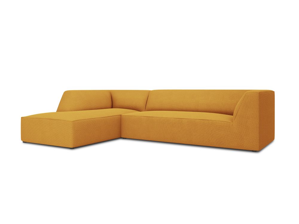 Cosmopolitan Design Ecksofa Siena 4-Sitzer Strukturierter Stoff Ottawa Gelb Links