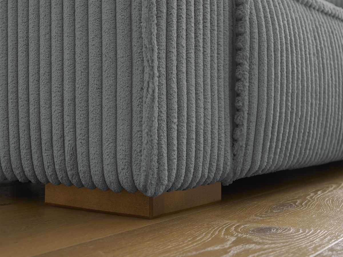 Bobochic Chelsea Sofa 6-Sitzer mit Pouf Breitcord weich Dunkelgrau