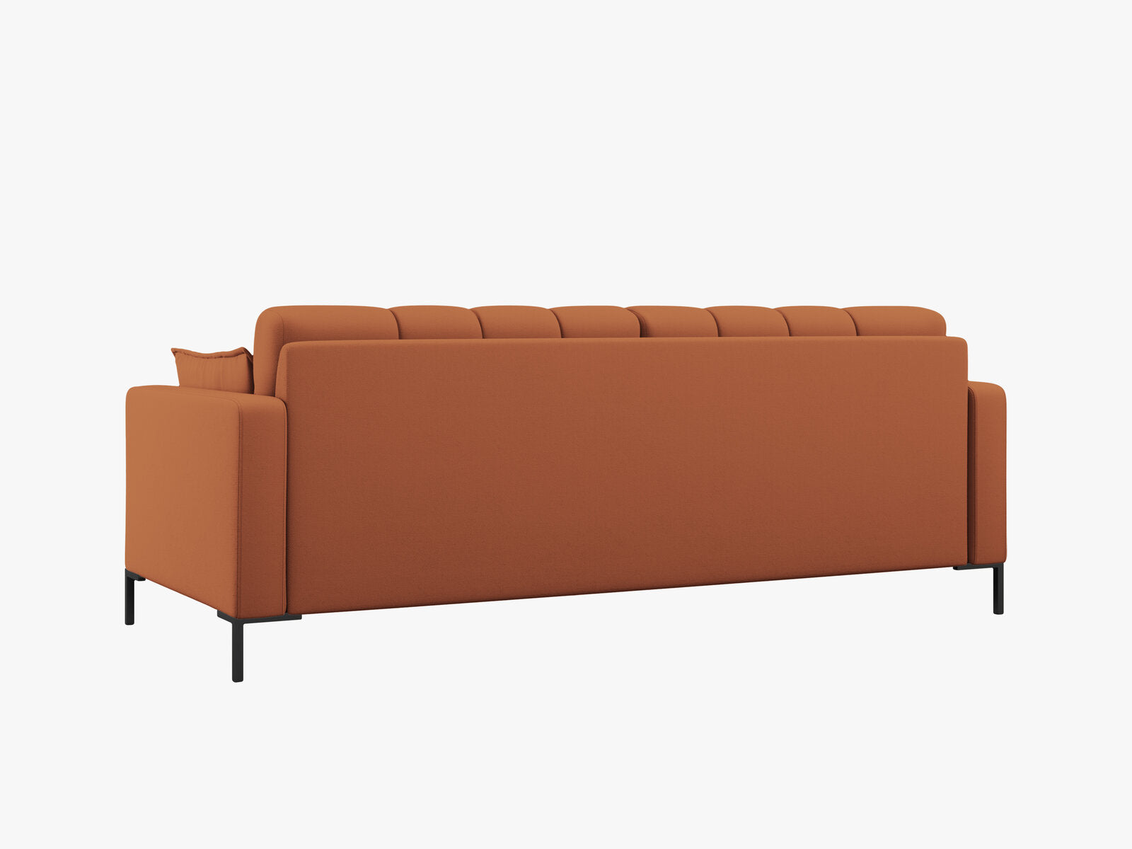 Micadoni Sofa Mamaia 4-Sitzer Strukturierter Stoff Neve Ziegel schwarze Beine