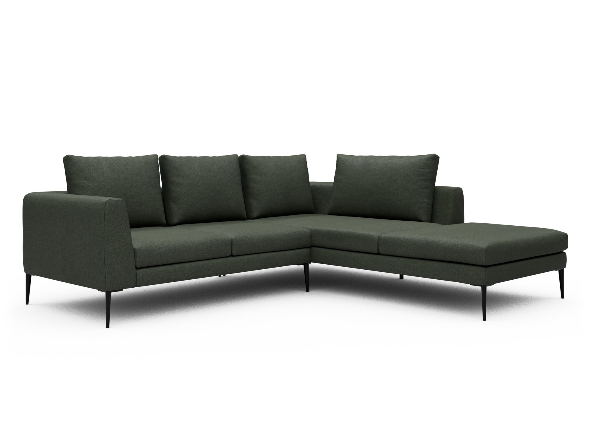 Skandi Home Ecksofa Paul Relax-Ecke rechts mit 2-Sitzer Denari-Forest-Green moebelfaktor