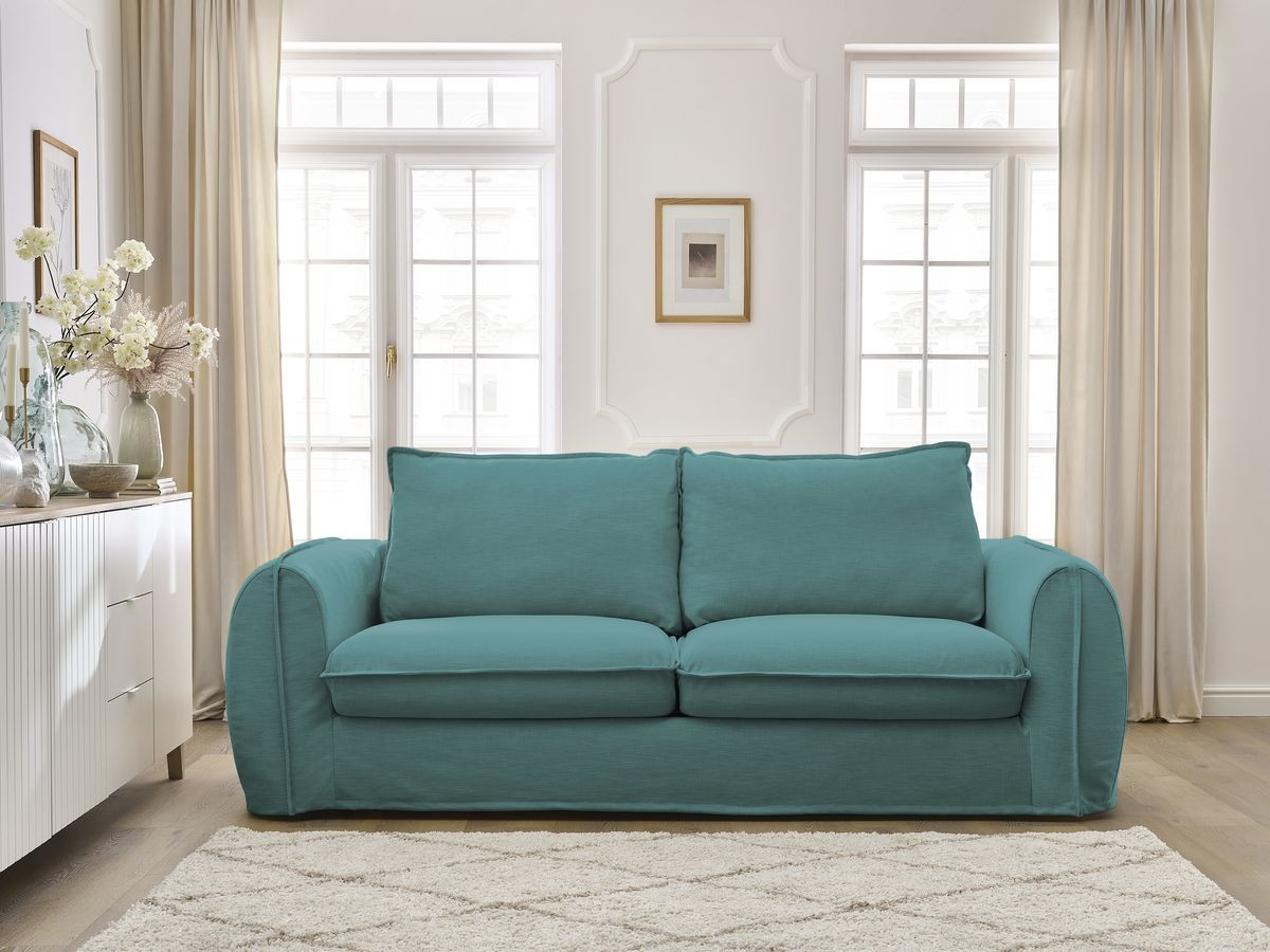 Bobochic Archimede Schlafsofa 3-Sitzer Stoff Hellblau, Liegefläche 160 × 194 cm