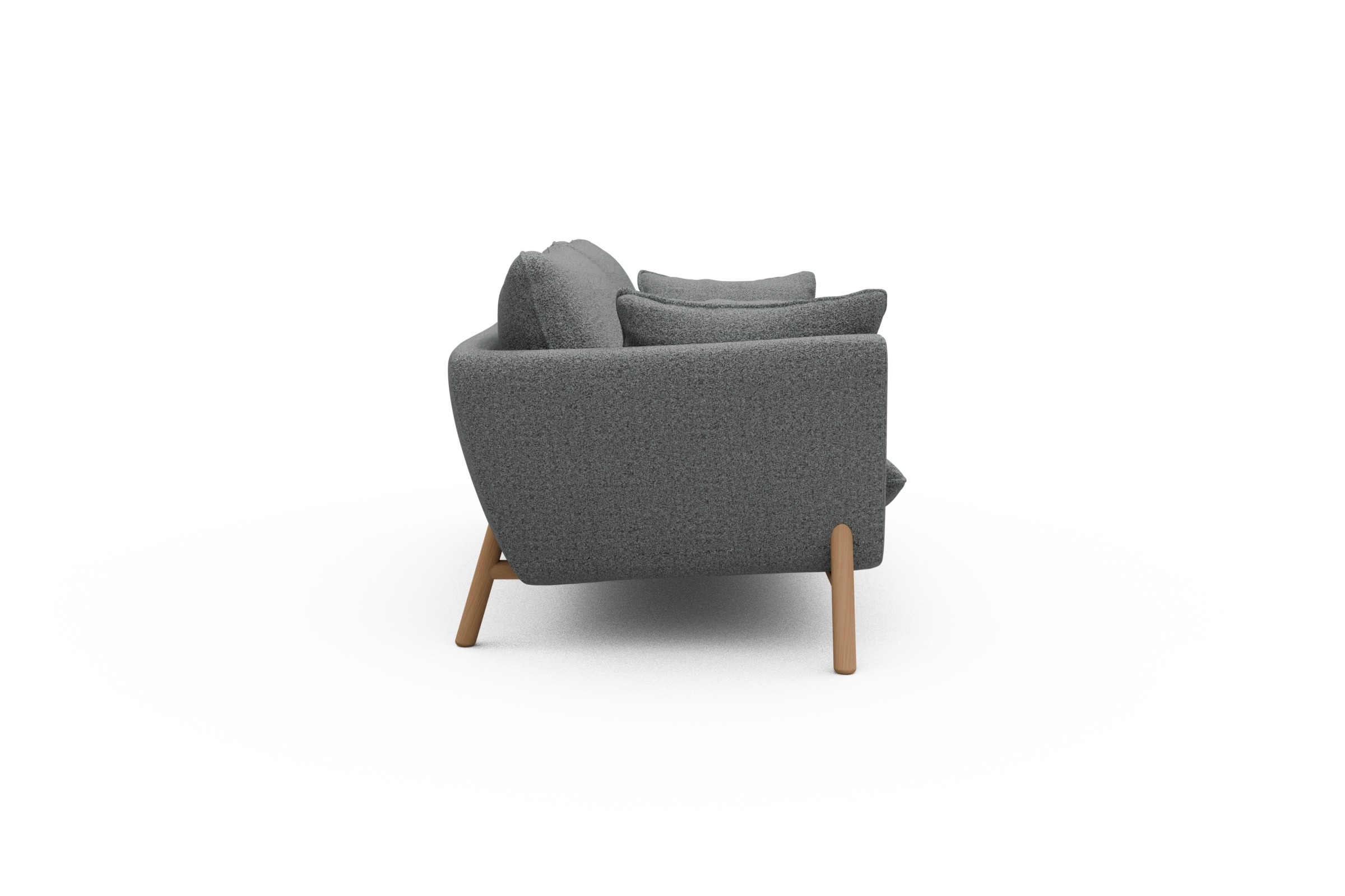 Sofa Emil 2-Sitzer Beinfarbe Eiche Natur Aivi-Gravet-Grey