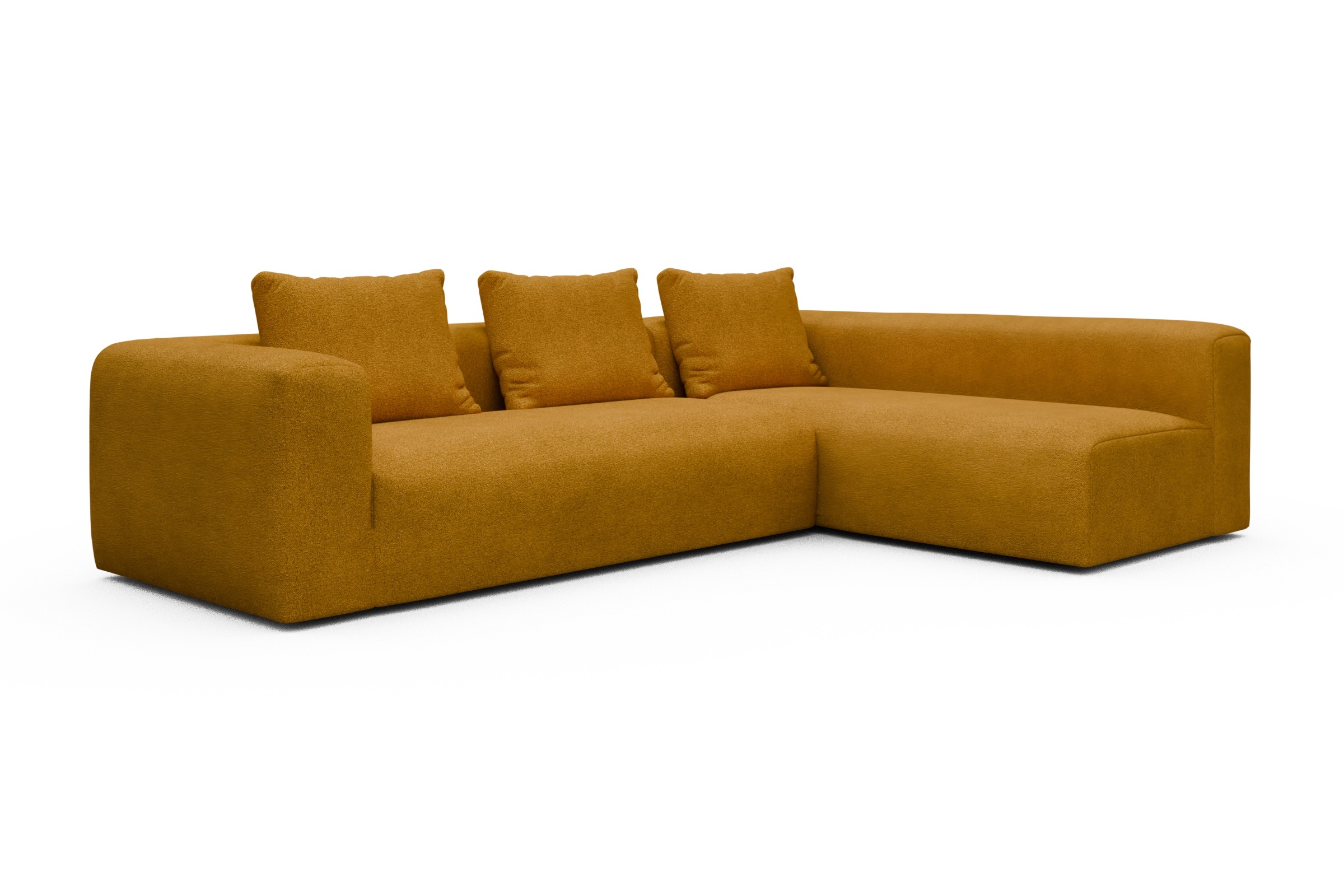 Ecksofa Fred 2x 2,5-Sitzer rechts offen Boucle-Ochre