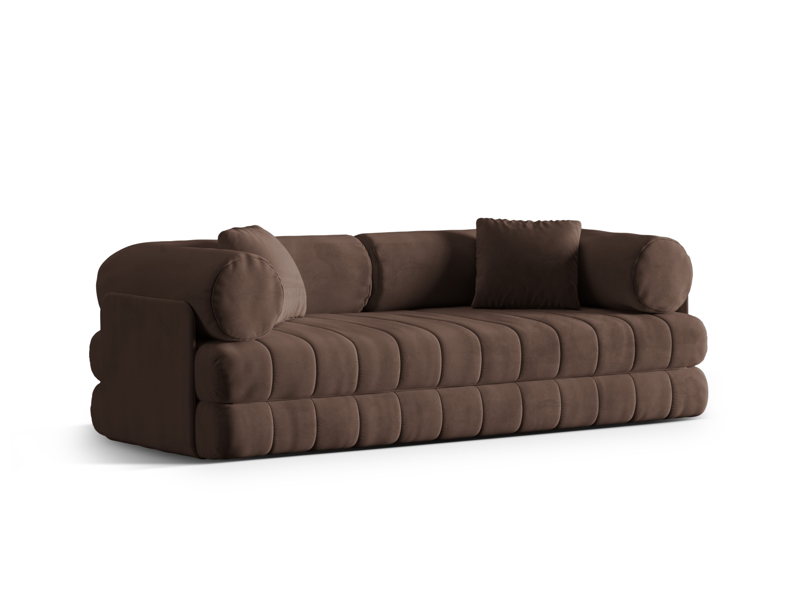 Cosmopolitan Design Schlafsofa Kemi 3-Sitzer Samt Salvador Schokolade