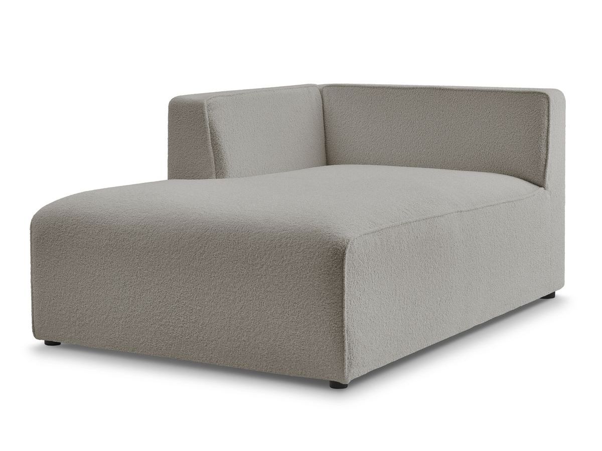 Bobochic Megeve Méridienne-Modul Bouclé-Stoff Hellgrau Ecke links