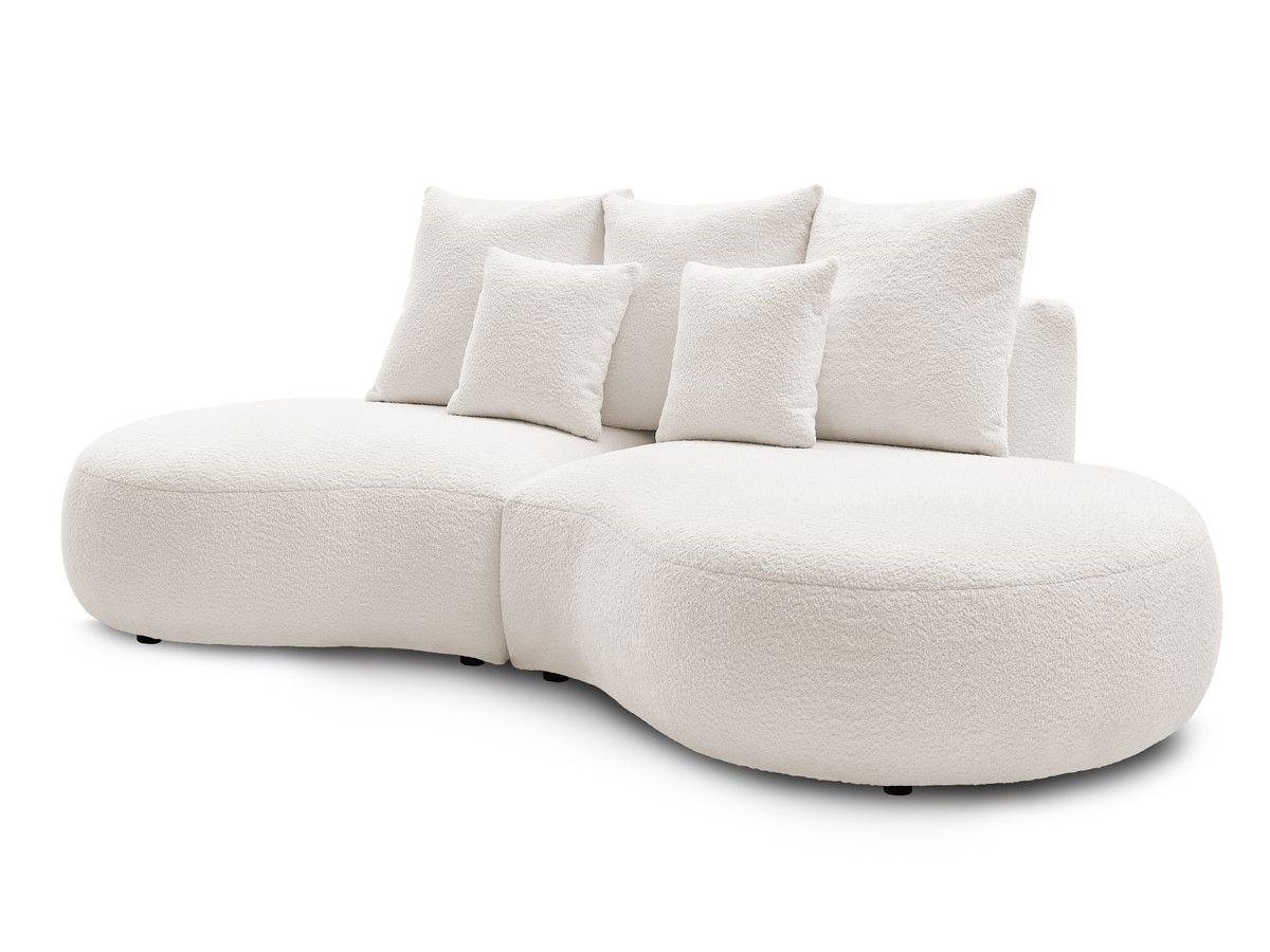 Bobochic Saint-germain Sofa 3-Sitzer Bouclé-Stoff Weiß