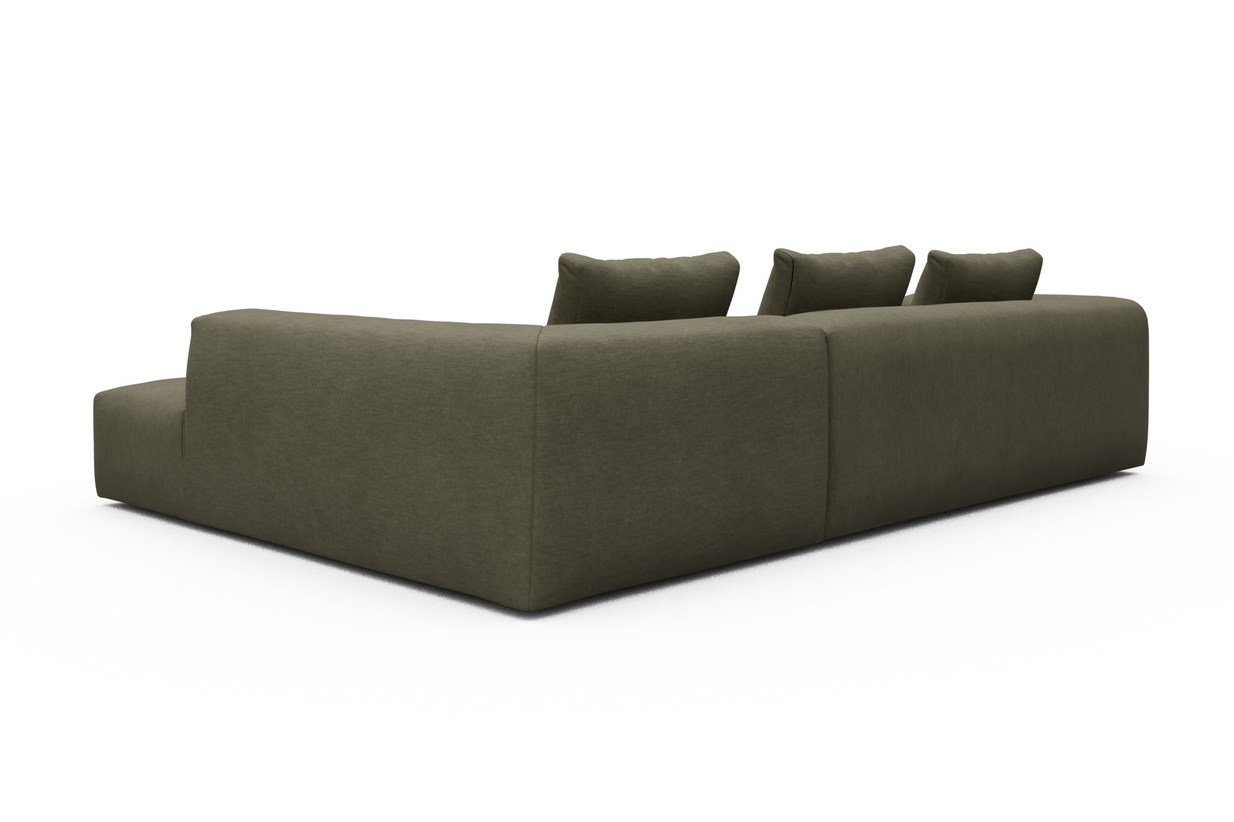 Ecksofa Fred Relax-Ecke rechts mit 2,5-Sitzer Vivus-Dusty-Olive