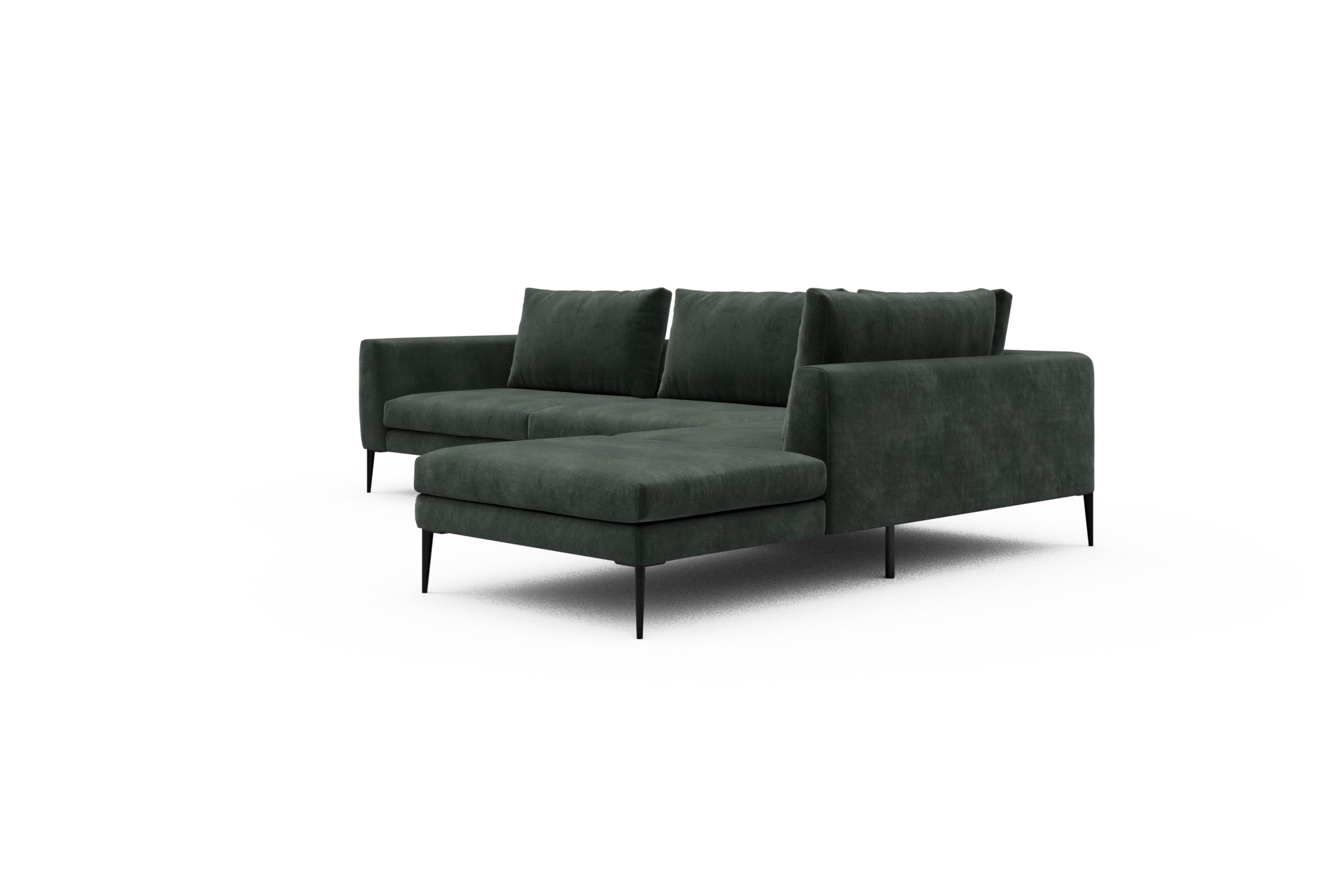 Ecksofa Paul Relax-Ecke links mit 3-Sitzer Smooth-Laurel-Green