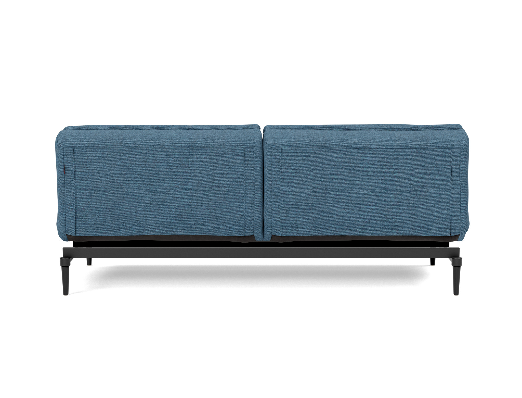 Schlafsofa Dublexo Strukturierter Stoff Weda 302-Weda-Blue Beine Styletto Eiche schwarz