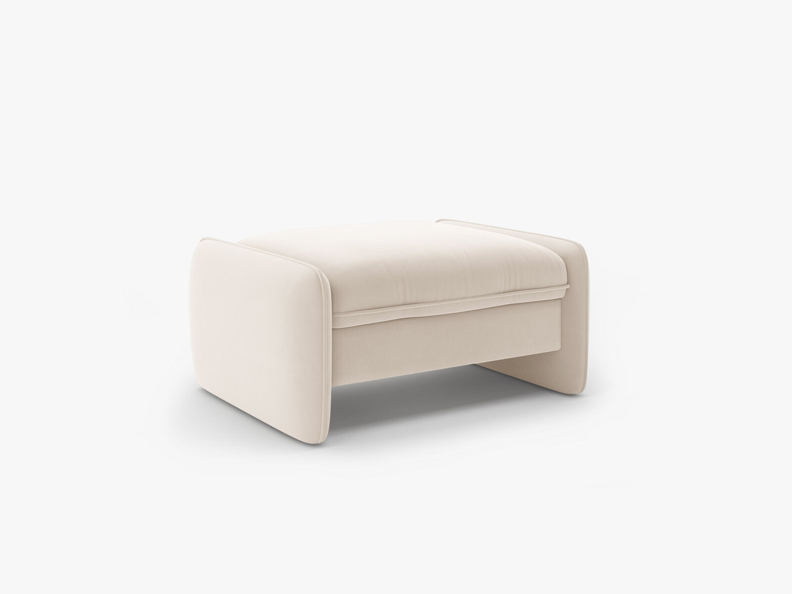 Micadoni Georgia Pouf Samt Magic Velvet Elfenbein
