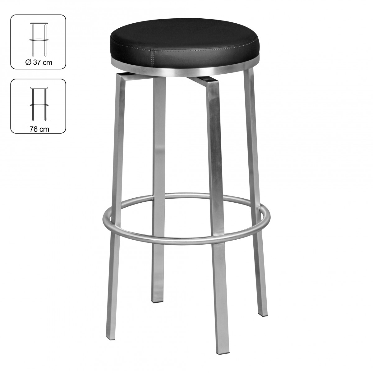 Barhocker Nesbyen Metall Schwarz Ø 42 cm