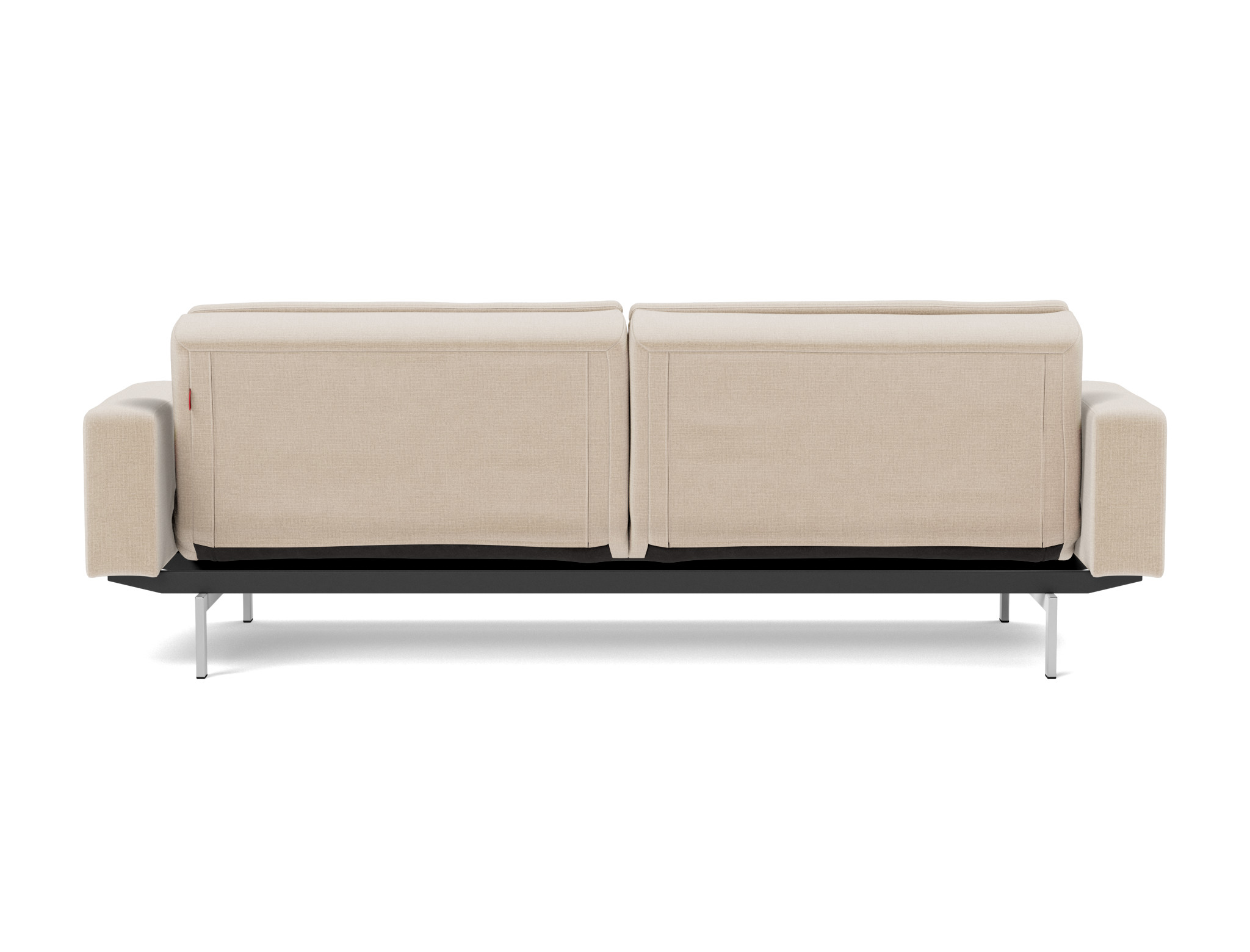 Schlafsofa Dublexo mit Armlehnen Chenille Esina 410-Almond-Beige Beine Chrom