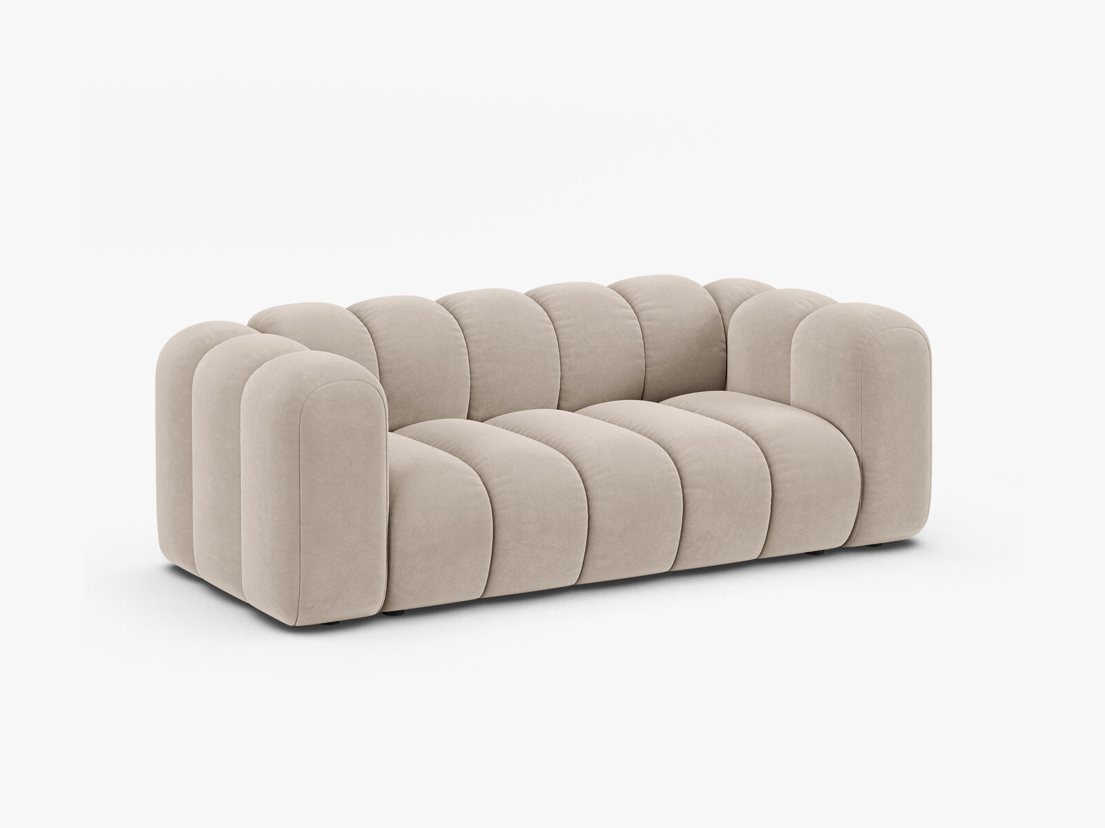 Micadoni Sofa Lupine 2-Sitzer Samt Salvador Beige