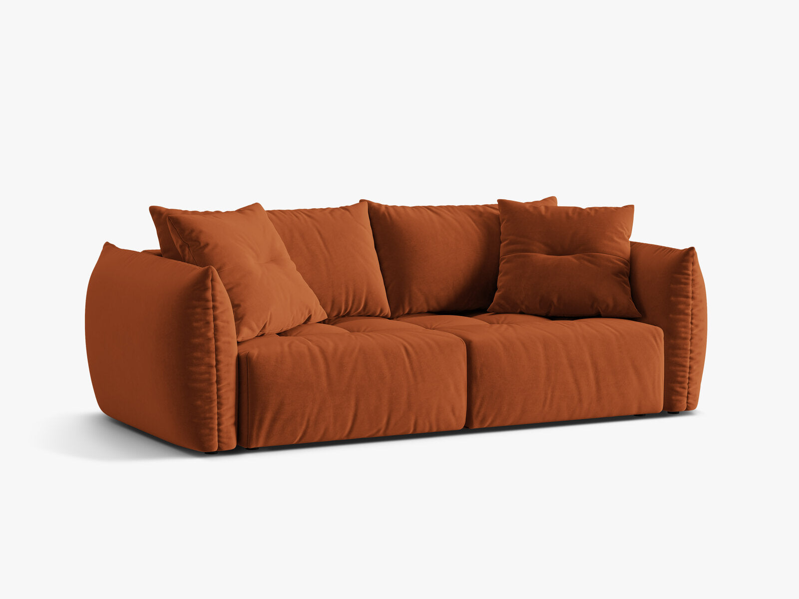 Micadoni Bloom Schlafsofa 3-Sitzer mit Bettkasten Samt Casino Terrakotta