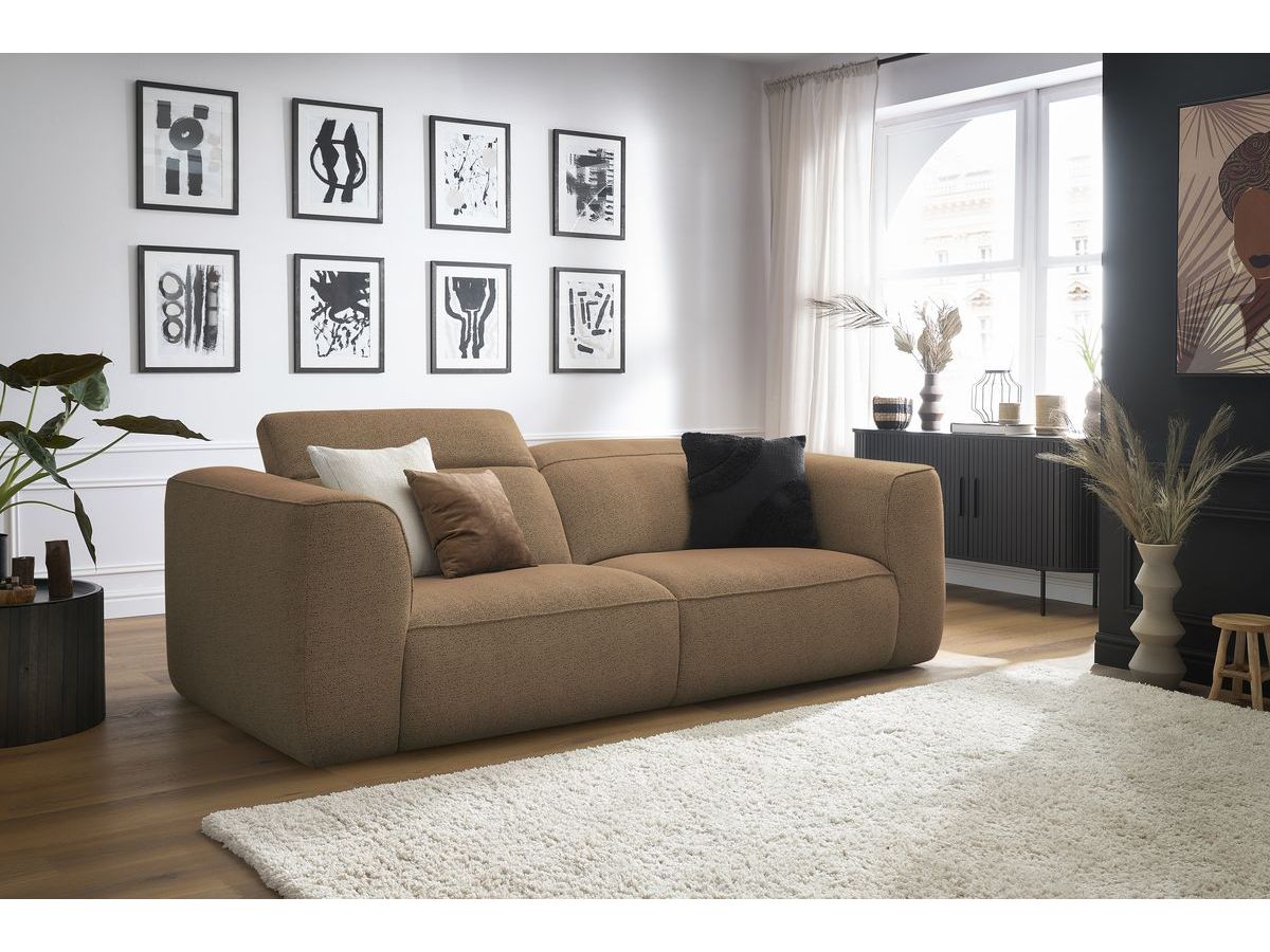 Bobochic William Sofa 3-Sitzer Melange-Stoff Orange