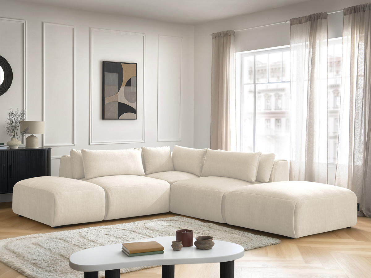 Bobochic Jana Ecksofa Samt Beige