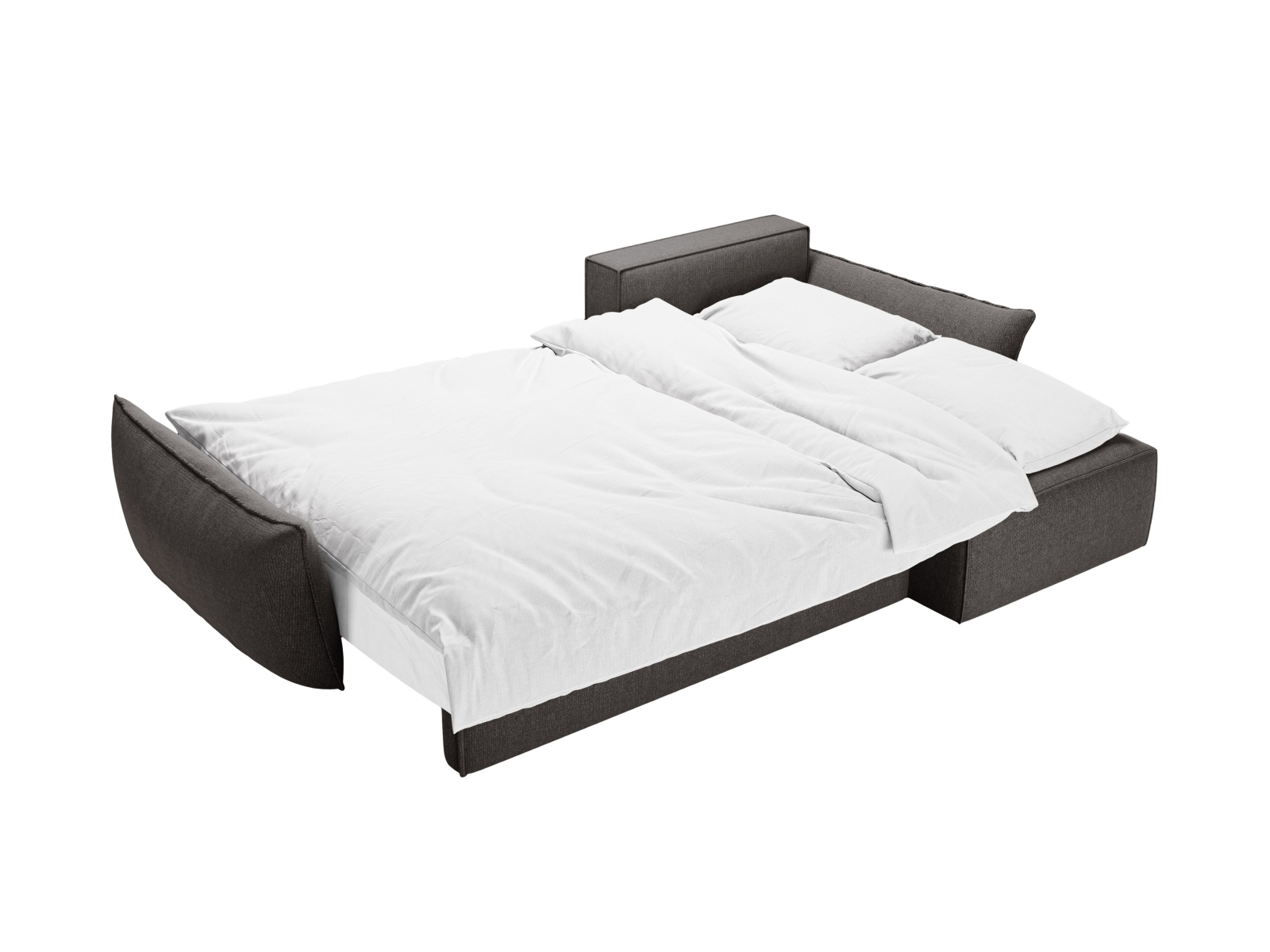 Micadoni Ecksofa Kaelle 4-Sitzer mit Schlaffunktion Rechts Chenille Schwarz