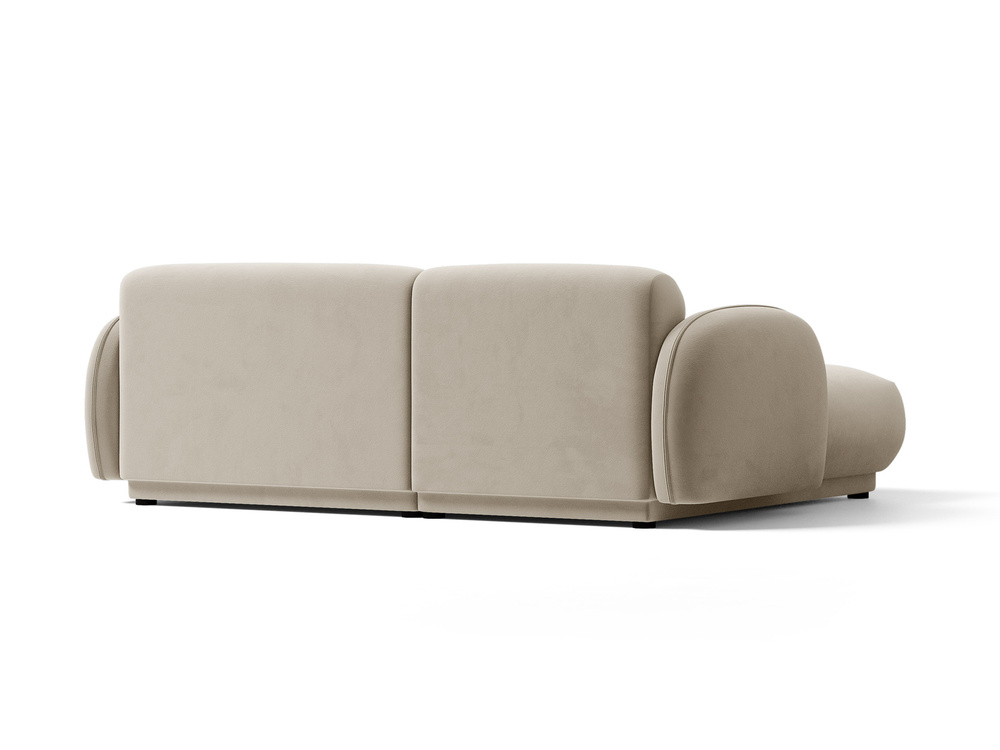 Cosmopolitan Design Ecksofa Bilbao 3-Sitzer kleine Version Samt Casino Helles Beige Links