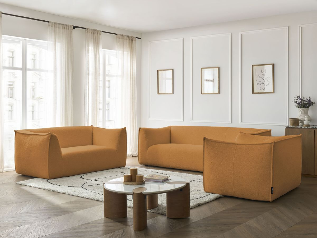 Bobochic Giorgia Sofa 5-Sitzer 534 × 100 cm Bouclé-Stoff Gelb