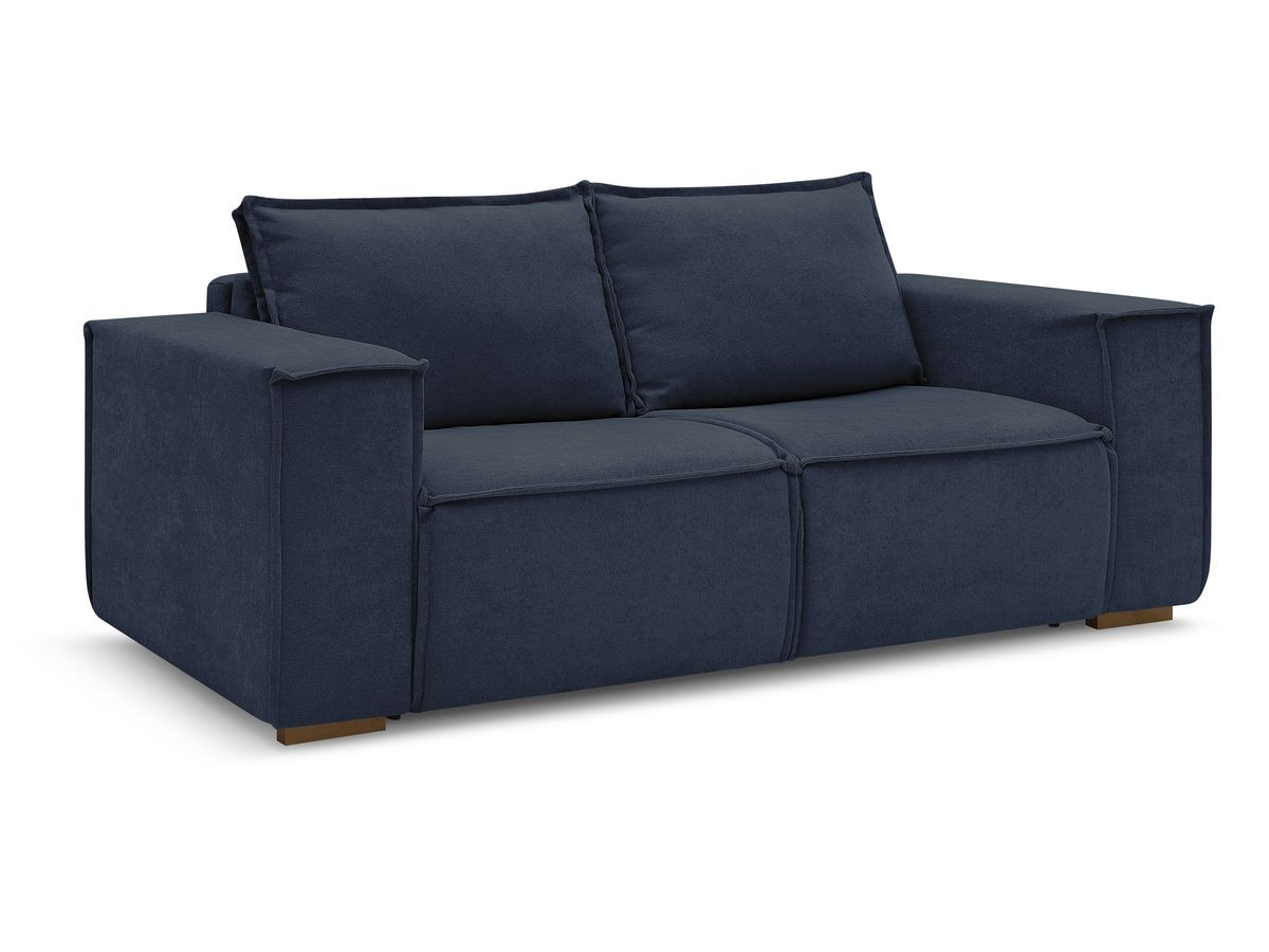 Bobochic Chelsea Schlafsofa 3-Sitzer Strukturstoff Dunkelblau, Liegefläche 160 × 200 cm