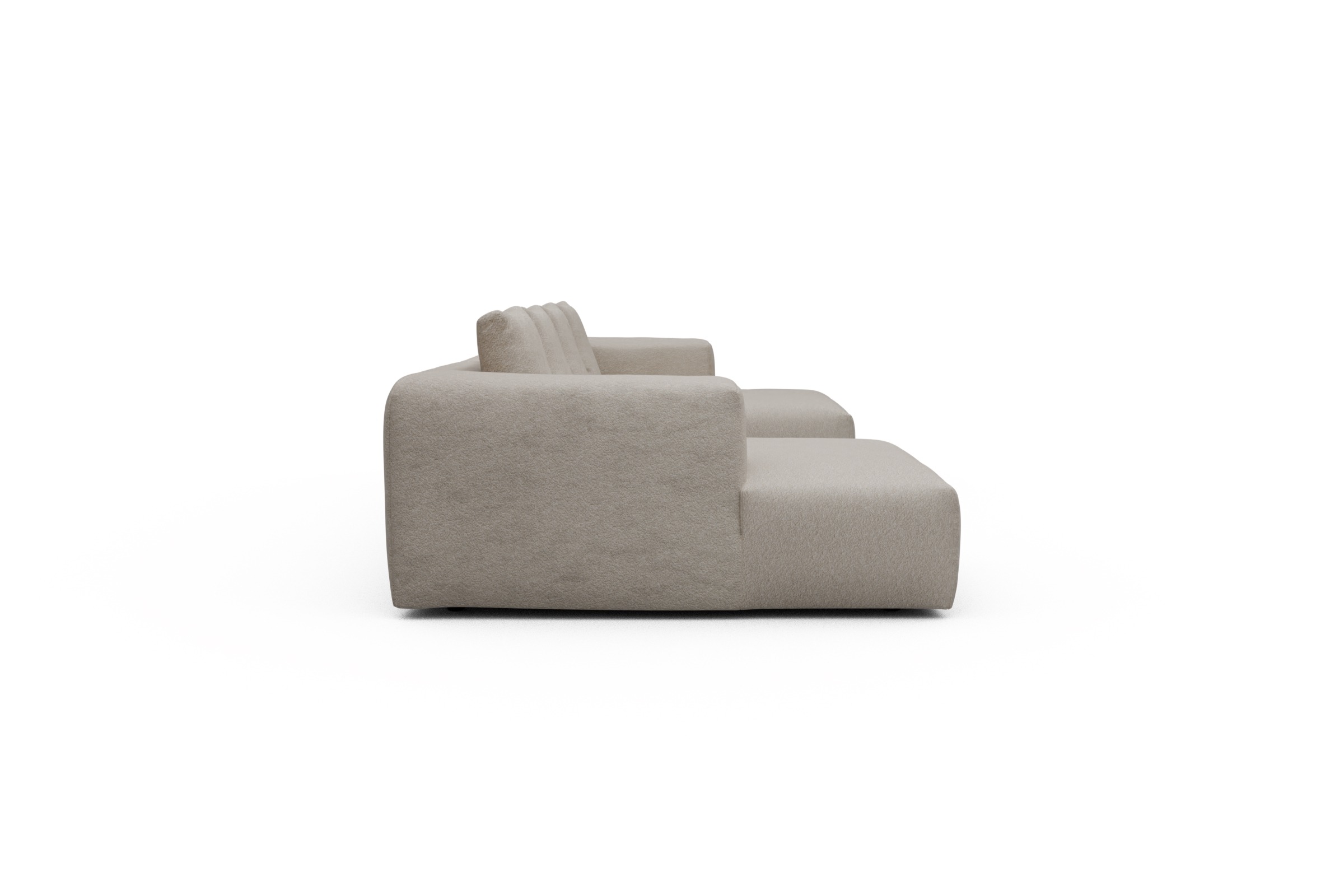 Wohnlandschaft Fred mit 2-Sitzer und Chaiselongue beidseitig Aivi-Lace-Beige